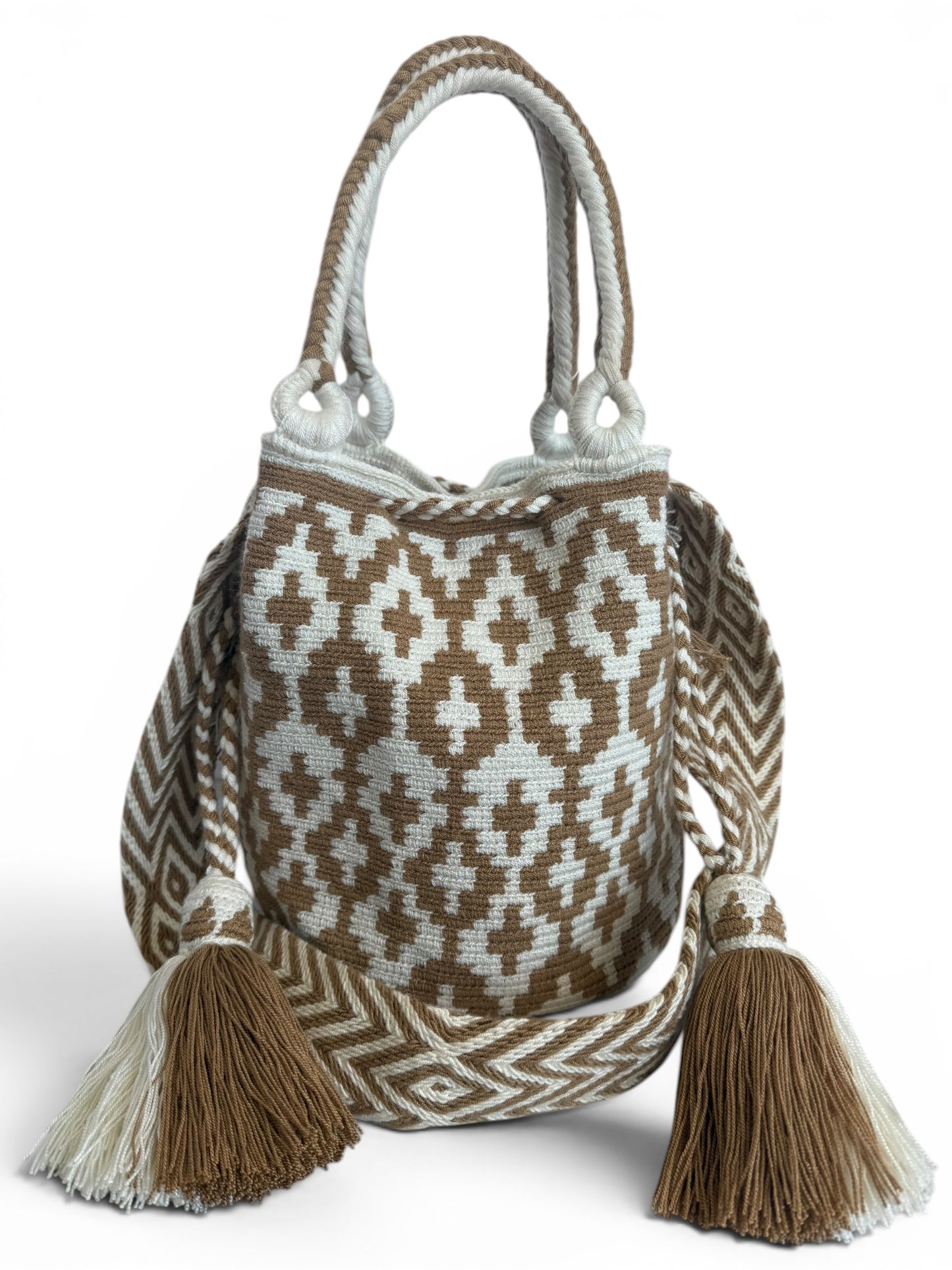 Handmade Wayuu Bag L Double use with crossbody strap & short strap