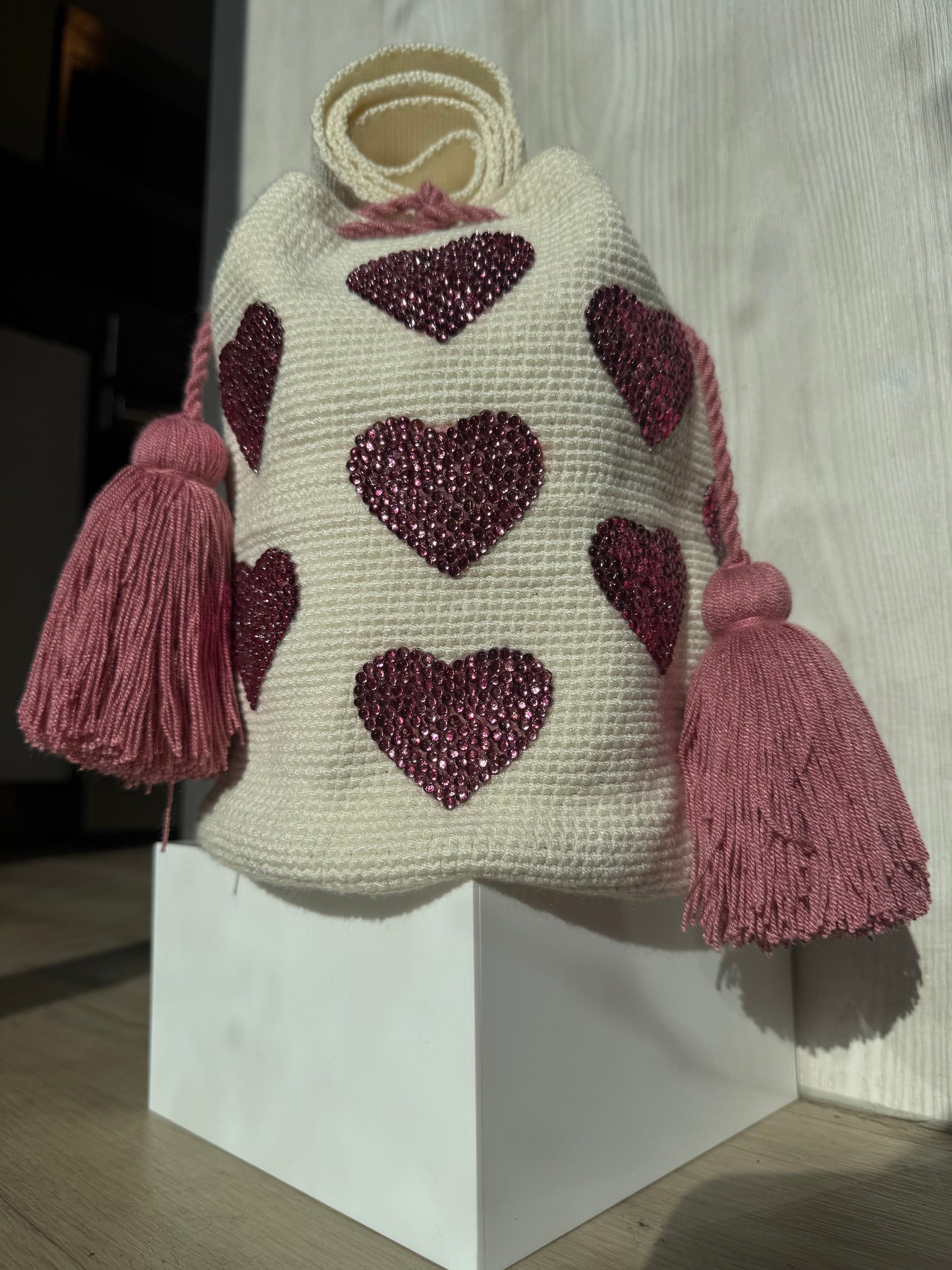 Wayuu Bag Hearts Handmade Crochet bucket bag
