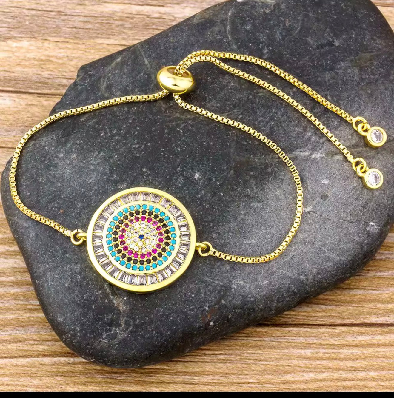Handmade Crochet Evil Eye Bracelet – Colorful Boho Jewelry