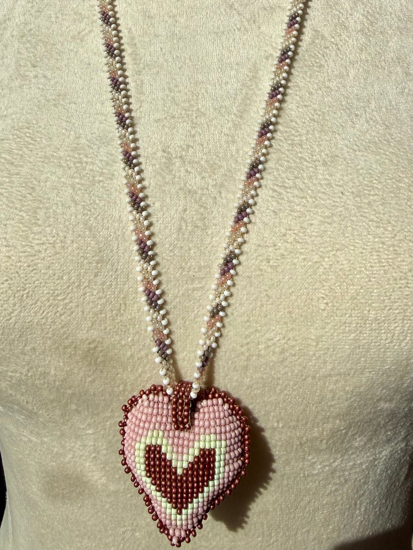 Hearts 3D Beaded Necklaces colors  Artisan Boho Jewelry