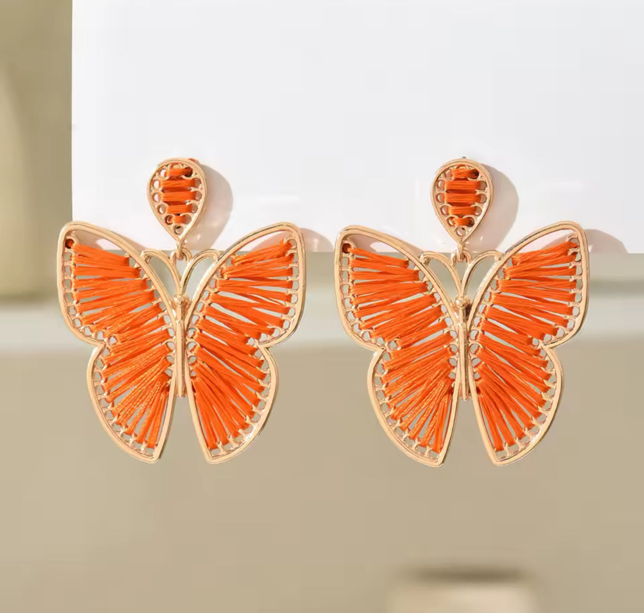 Hand Embroidered Earrings Strawberries, Hearts & Birds