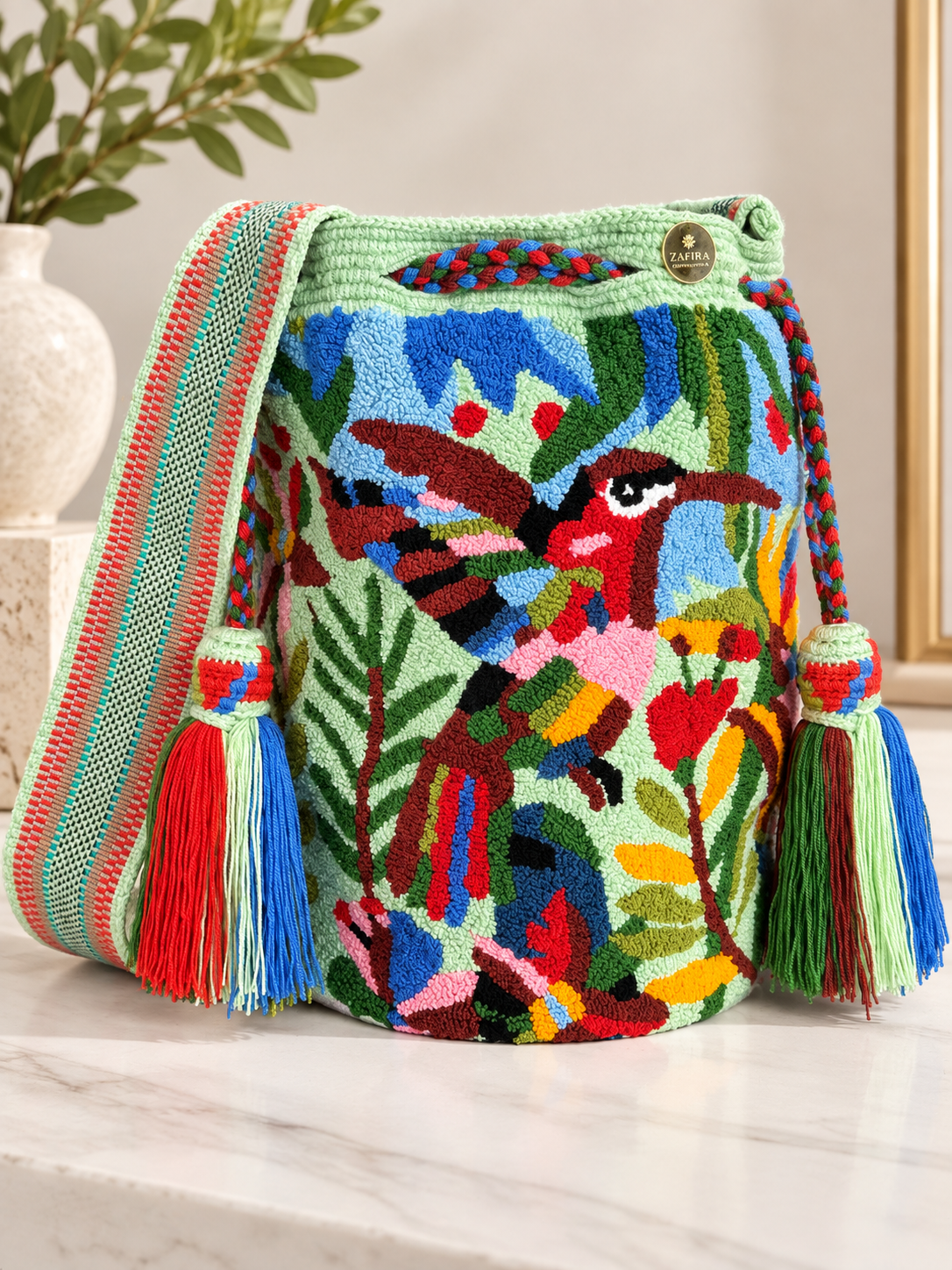 Luxury Large Bucket Bag Upholstered | Handmade Crossbody Bag with Inner Lining