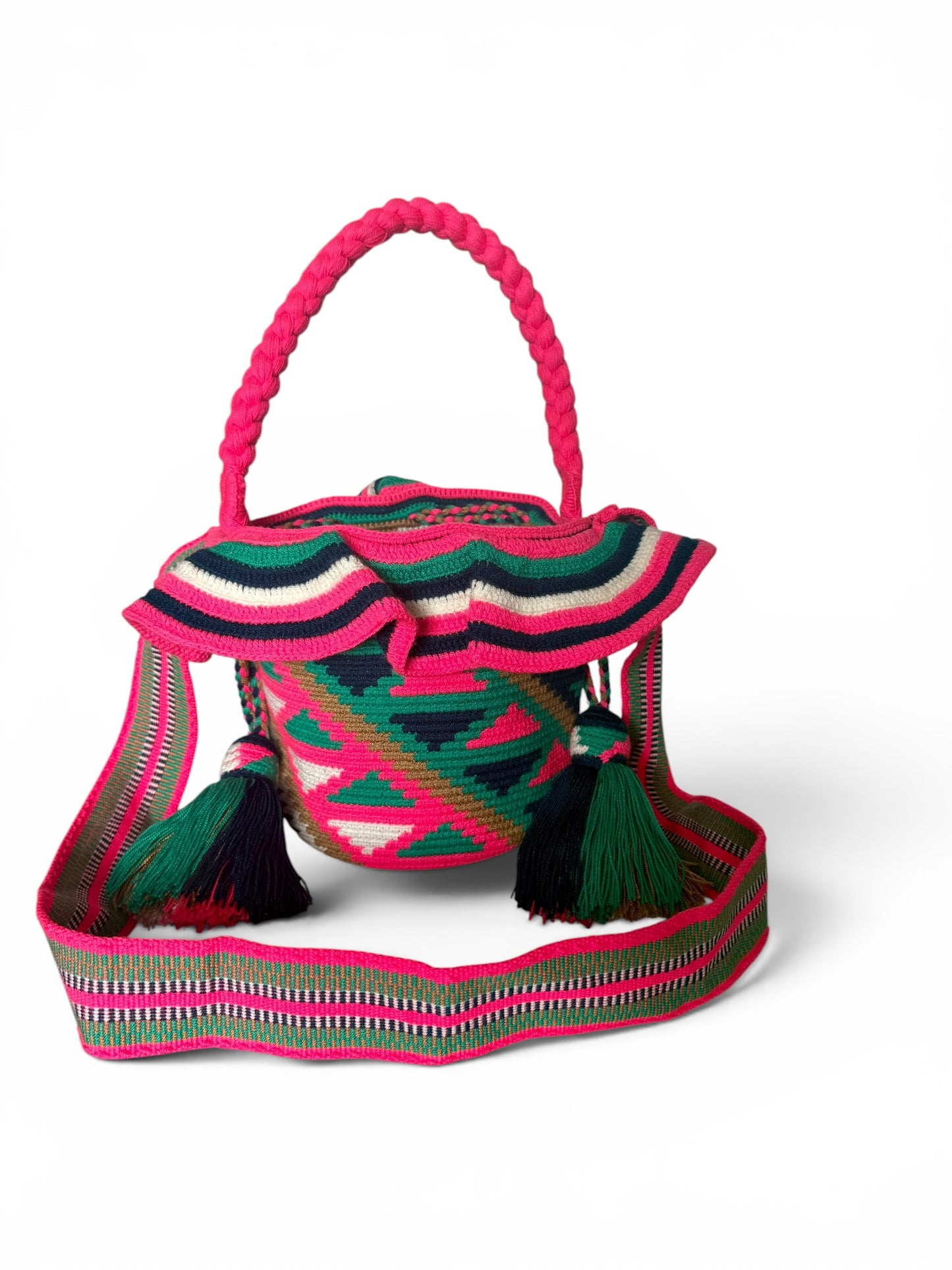 Handmade Wayuu bag medium double strap and traditional design