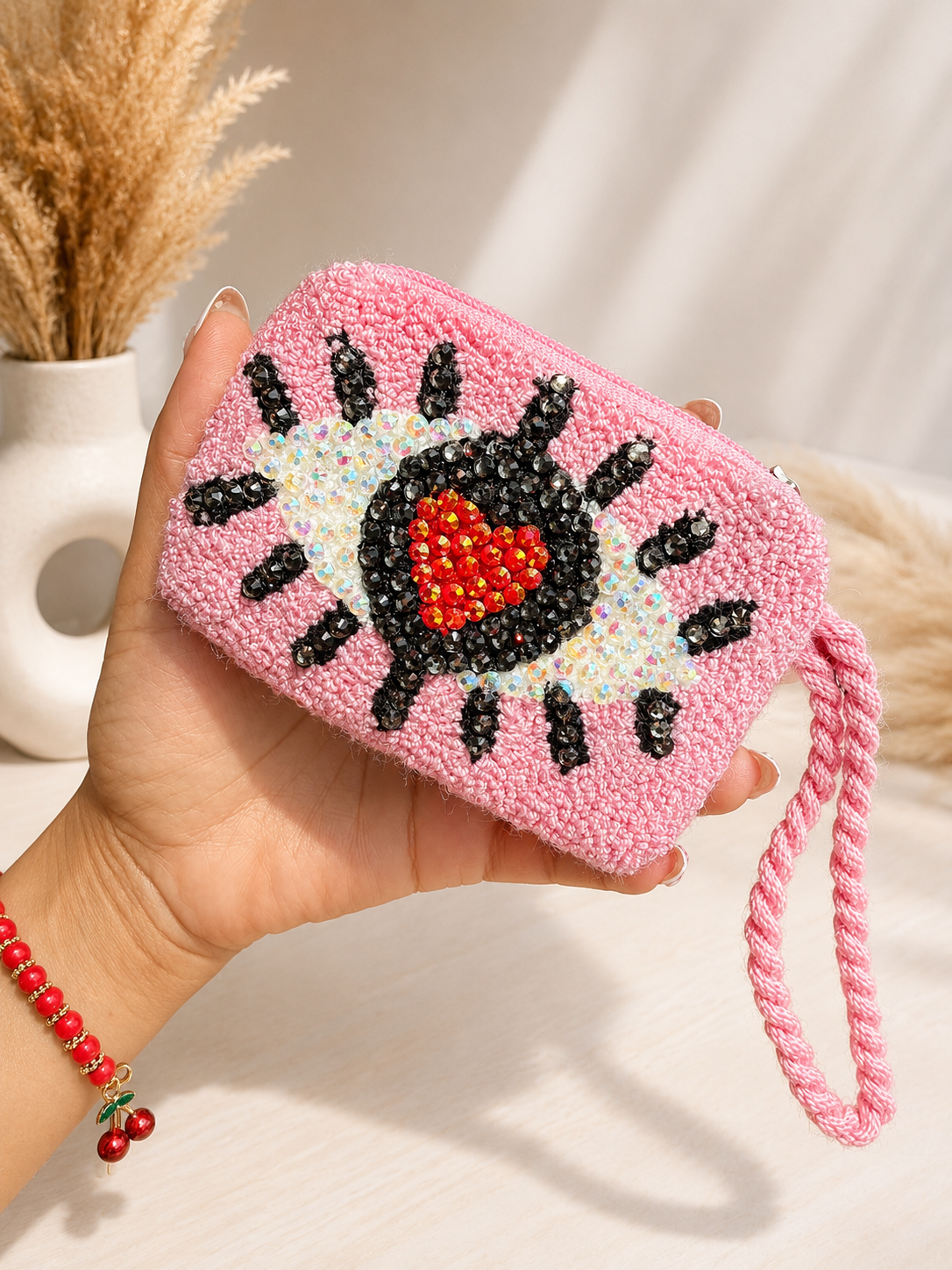 Decorated Hand-Embroidered Evil Eye Coin Purses – Unique Charm Wallets Full of Protection & Color