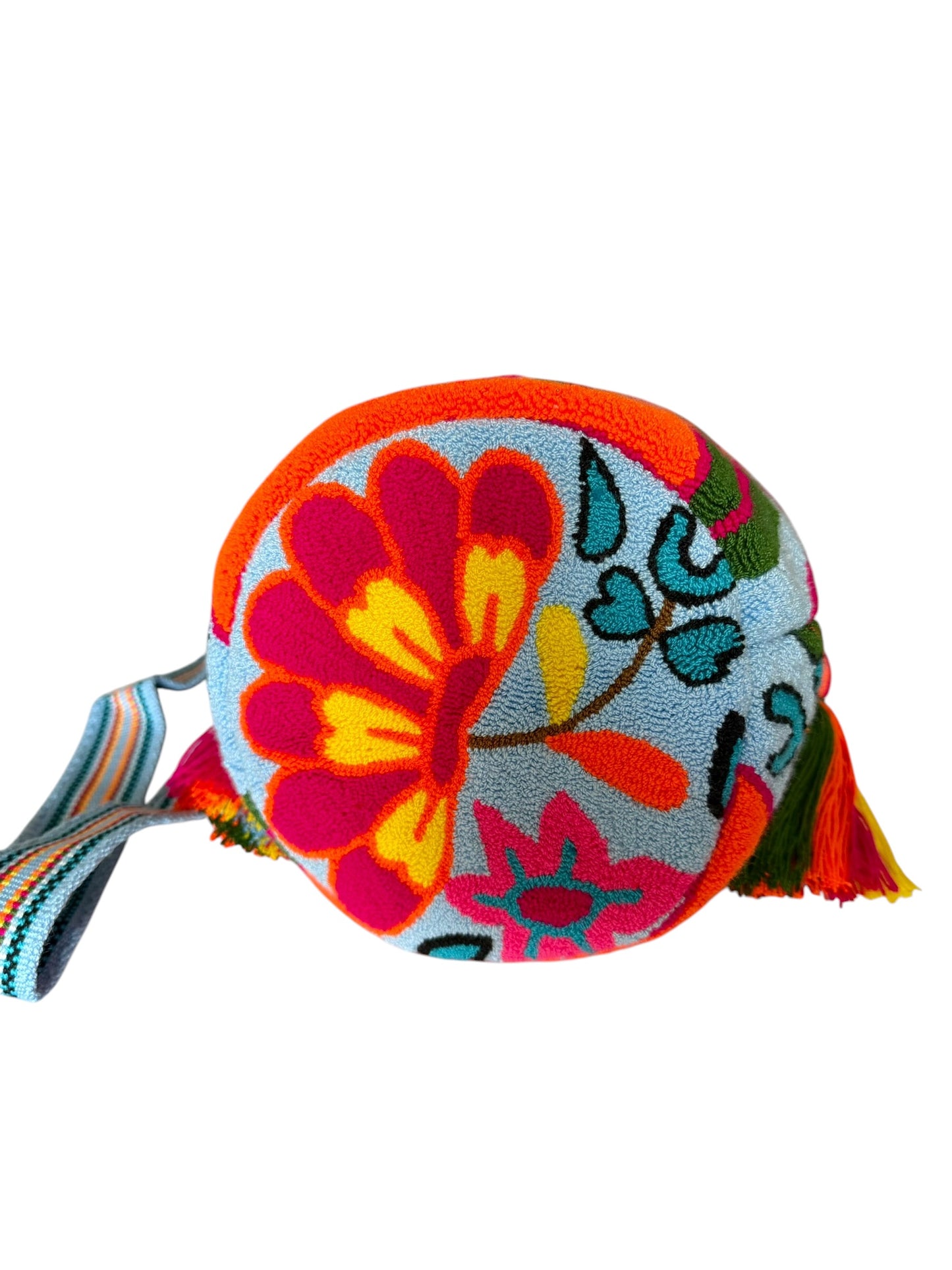 Upholstered medium bucket crossbody Bag