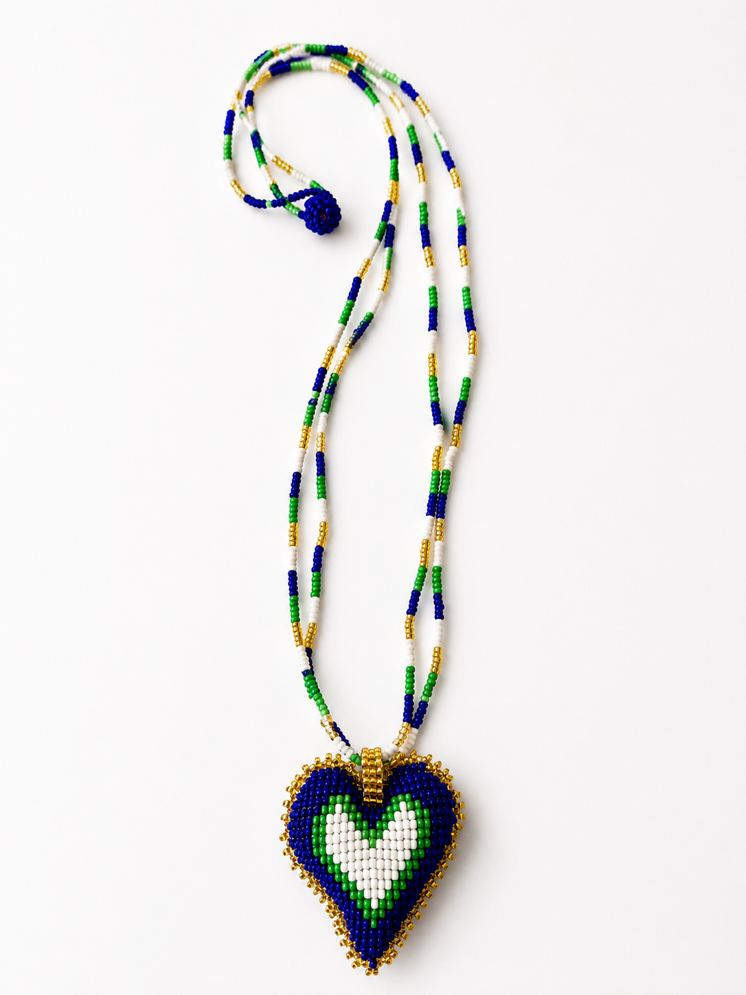 Hearts 3D Beaded Necklaces colors  Artisan Boho Jewelry