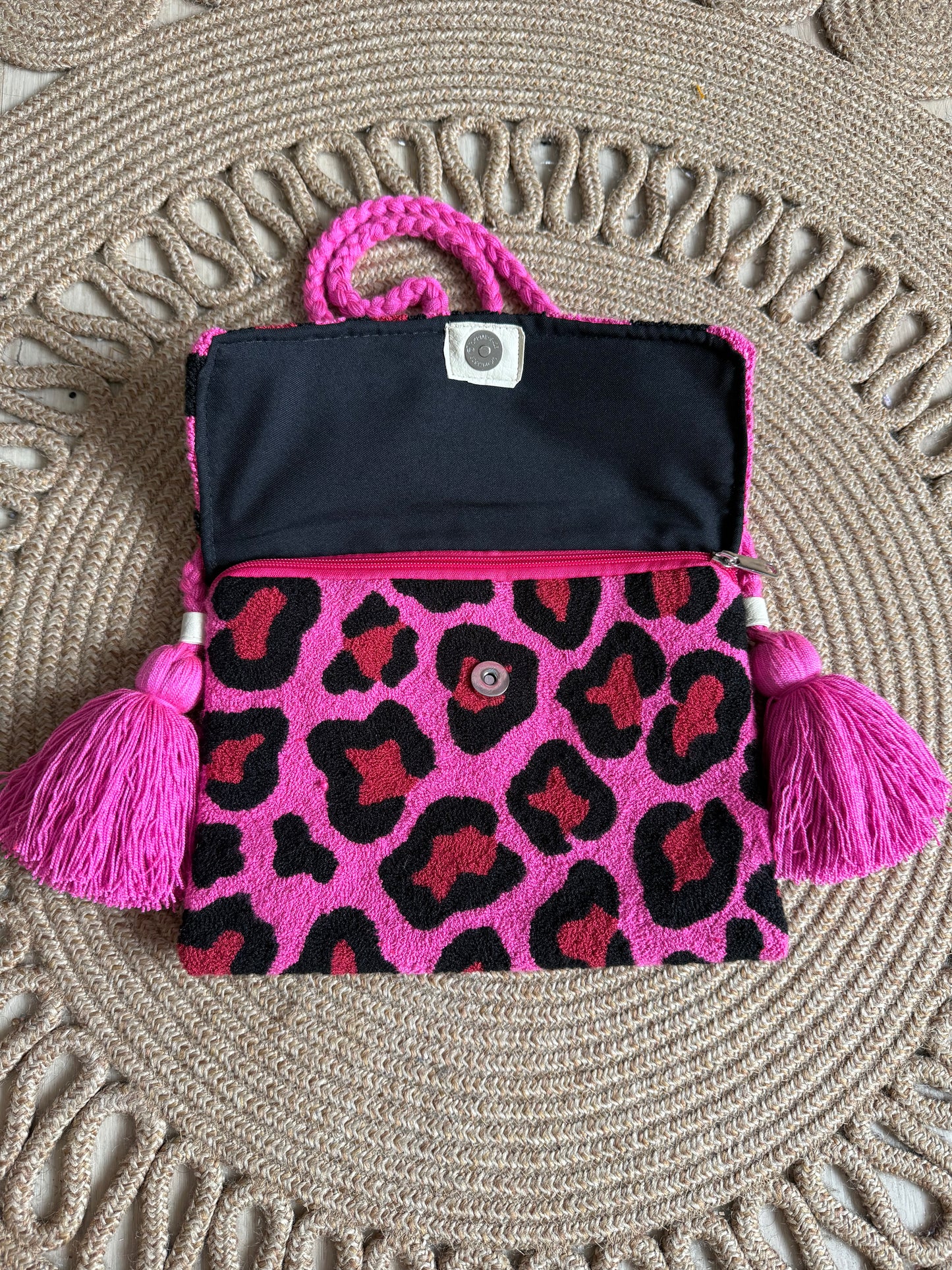 Handmade Crossbody Wayuu Upholstery Handbag With upholstered