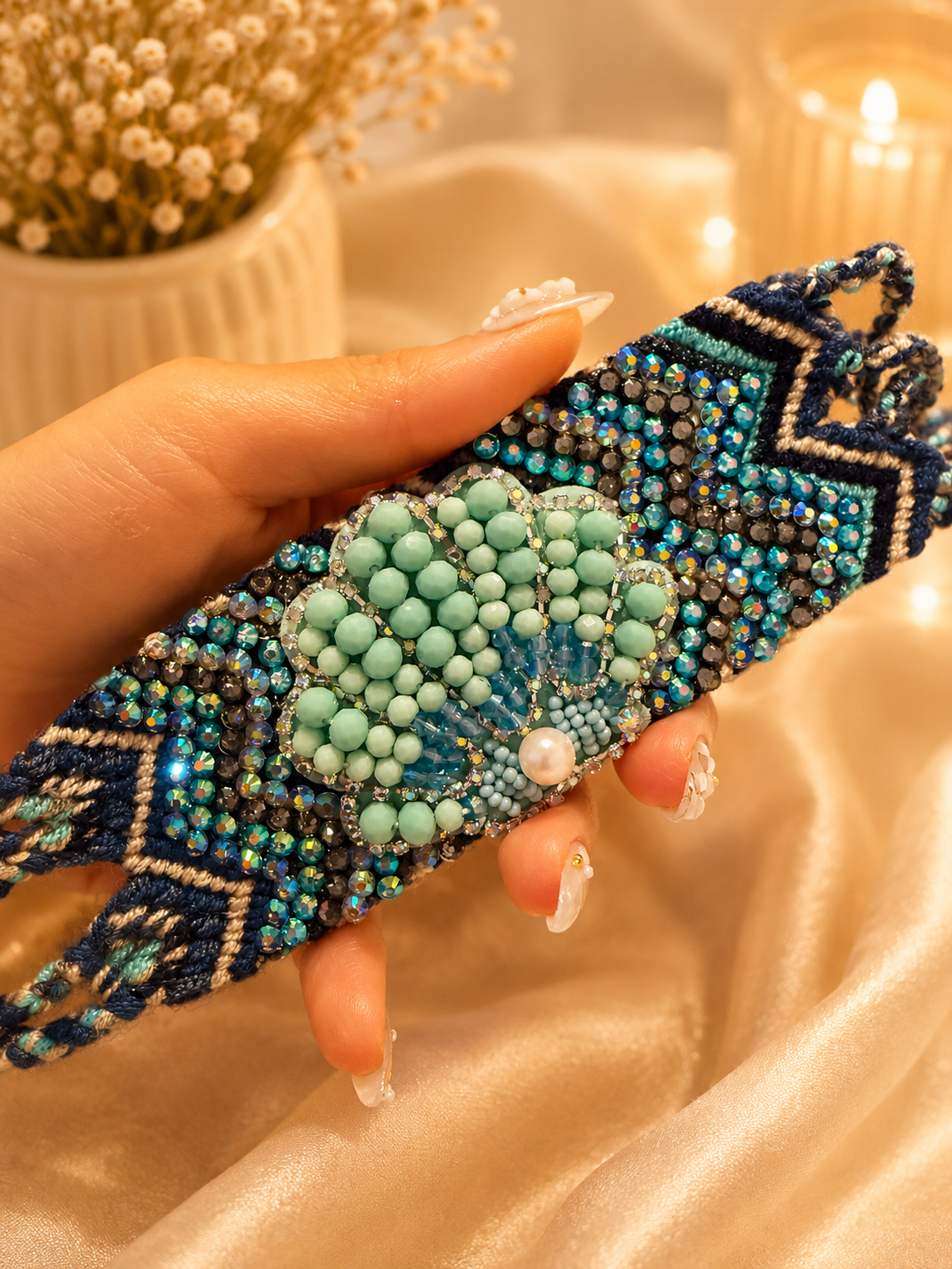 Handmade Crochet Bracelet – Colorful Boho Woven Jewelry