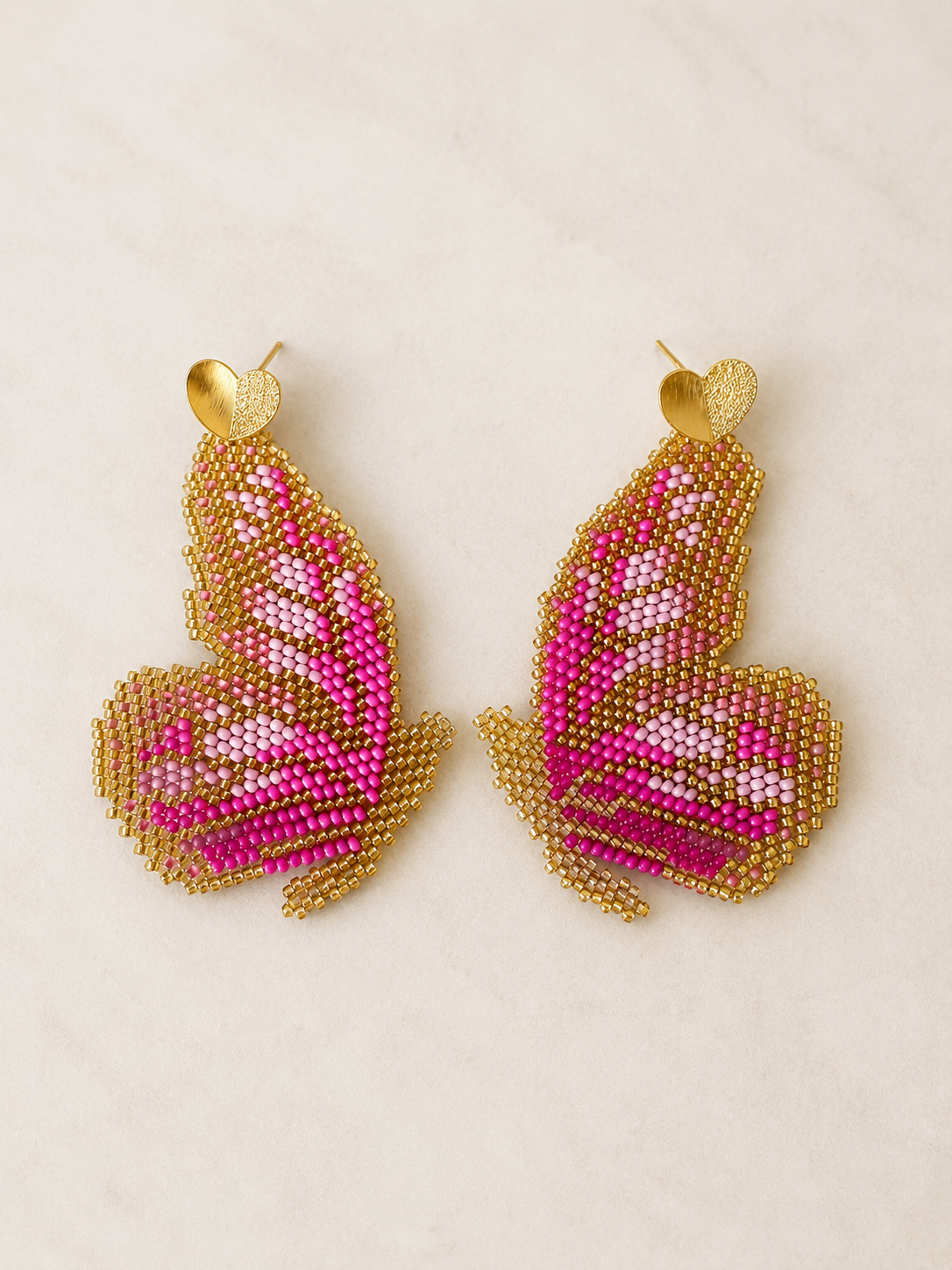 Handmade Monarch Butterfly Beaded Earrings | Premium Artisan Statement Earrings for Women