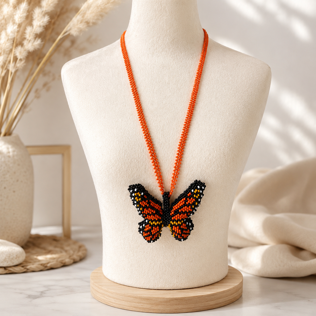Butterfly 3D Beaded Necklaces colors  Artisan Boho Jewelry