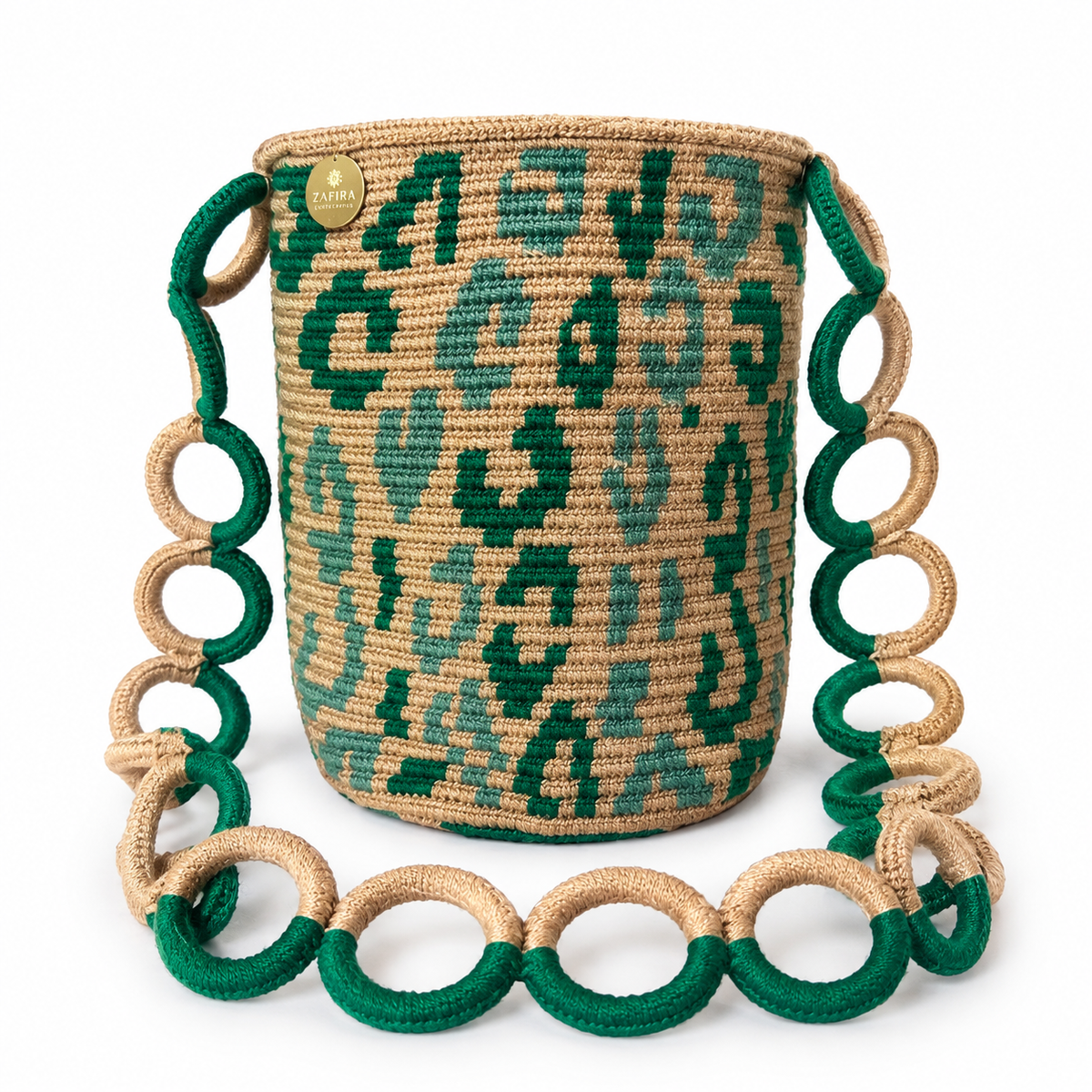 Animal Print Woven Bucket Bag – Medium 8” Shoulder Bag