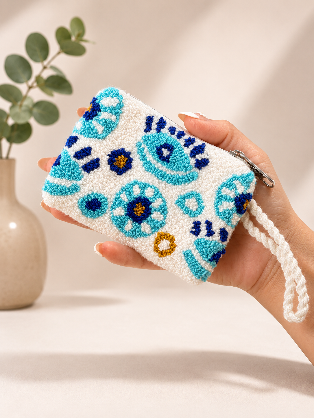 Hand-Embroidered Evil Eye Coin Purses – Unique Charm Wallets Full of Protection & Color