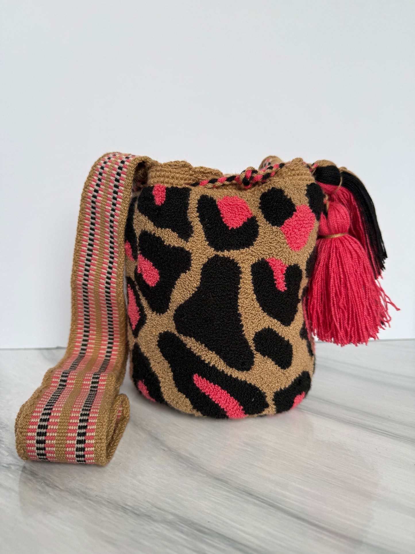 Upholstered small animal print  crossbody Bag
