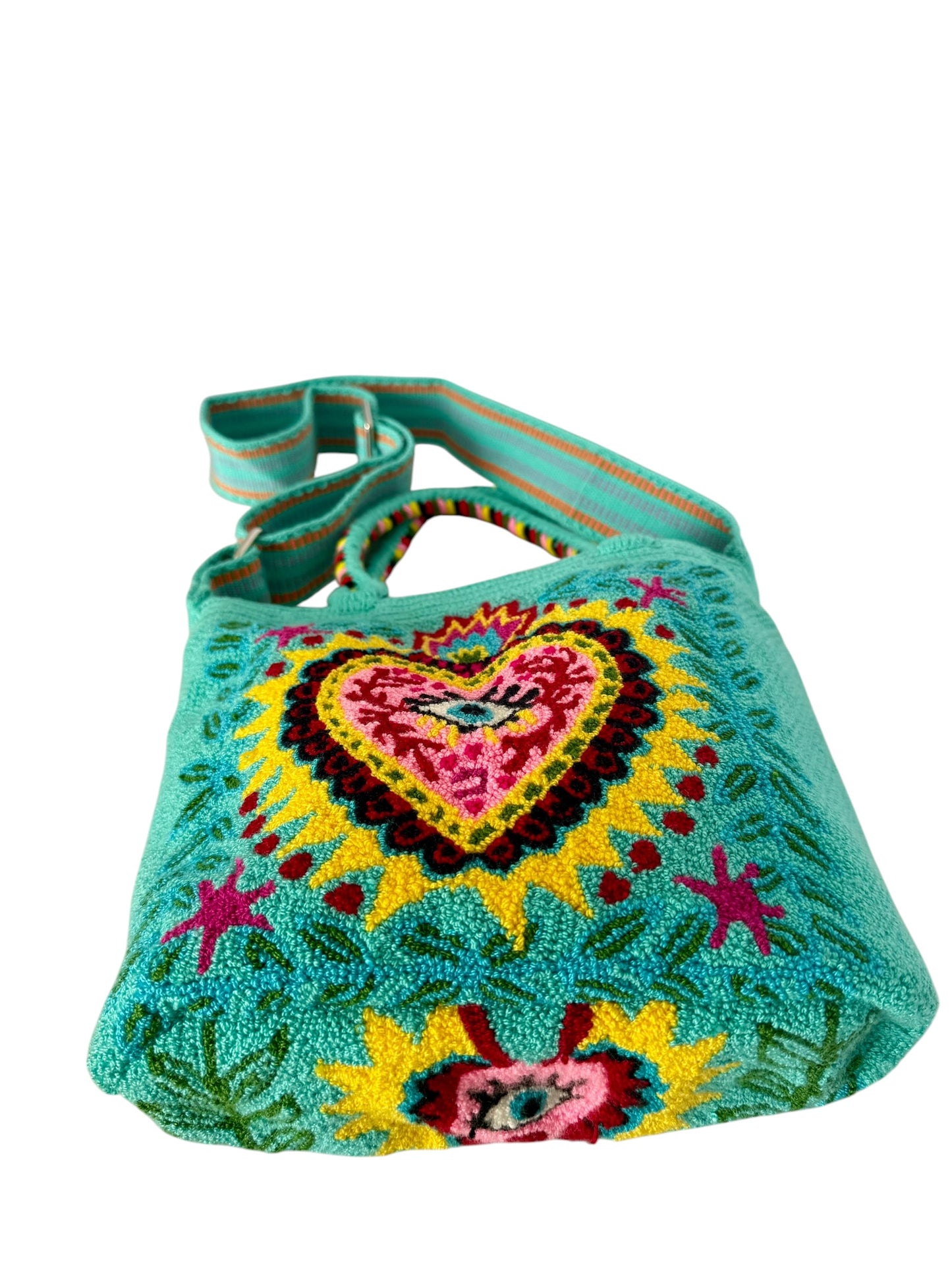 Butterfly Tapestry medium Tote Bag with Adjustable Strap | Handmade Luxury Crossbody Purse