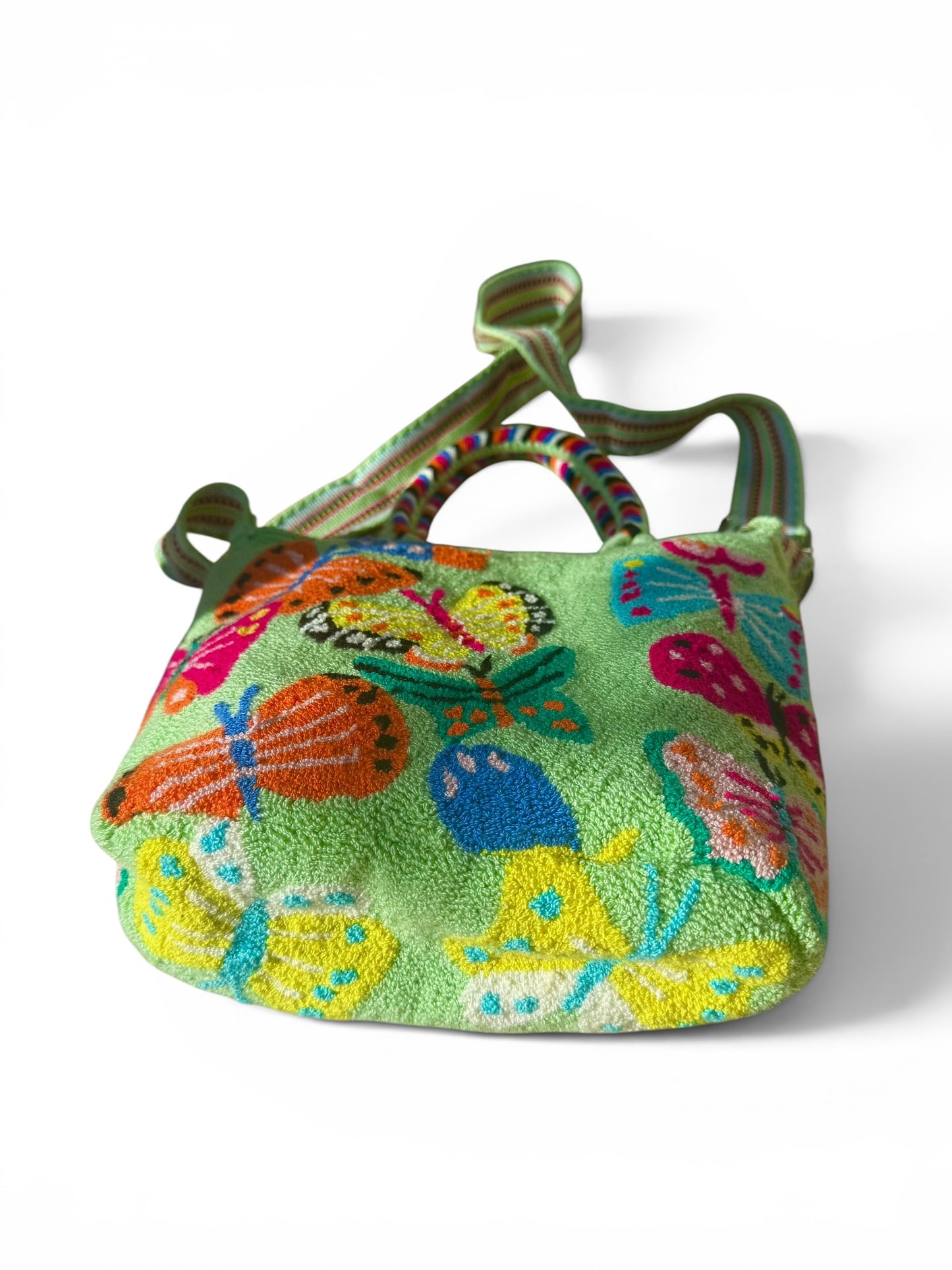 Butterfly Tapestry Mini Tote Bag with Adjustable Strap | Handmade Luxury Crossbody Purse