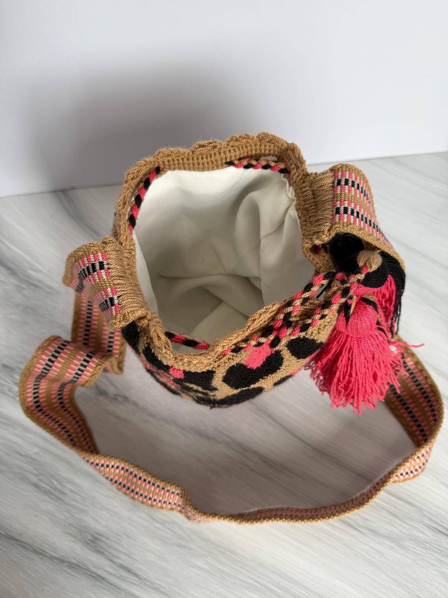 Upholstered small animal print  crossbody Bag