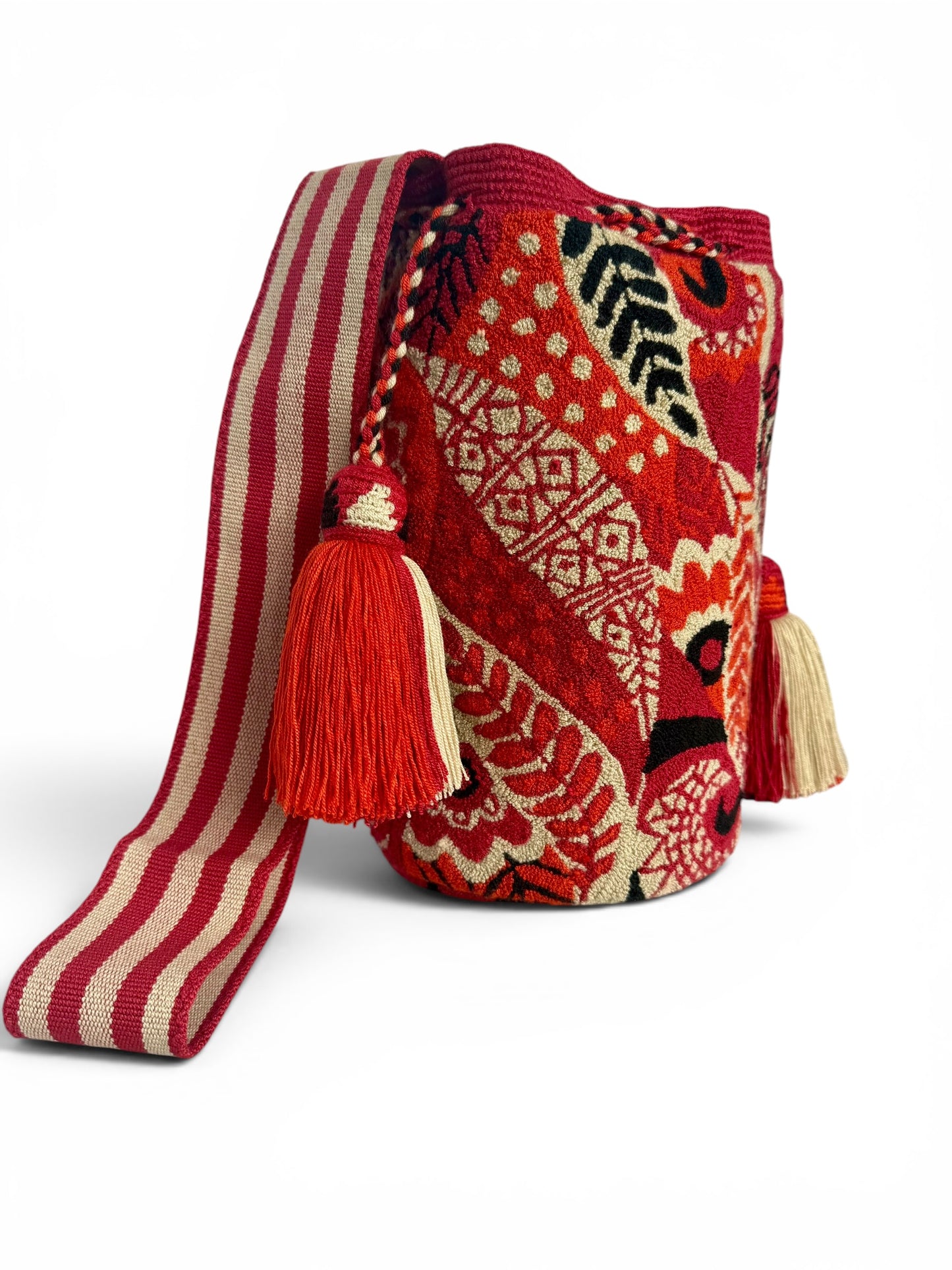 Upholstered large bucket crossbody Bag