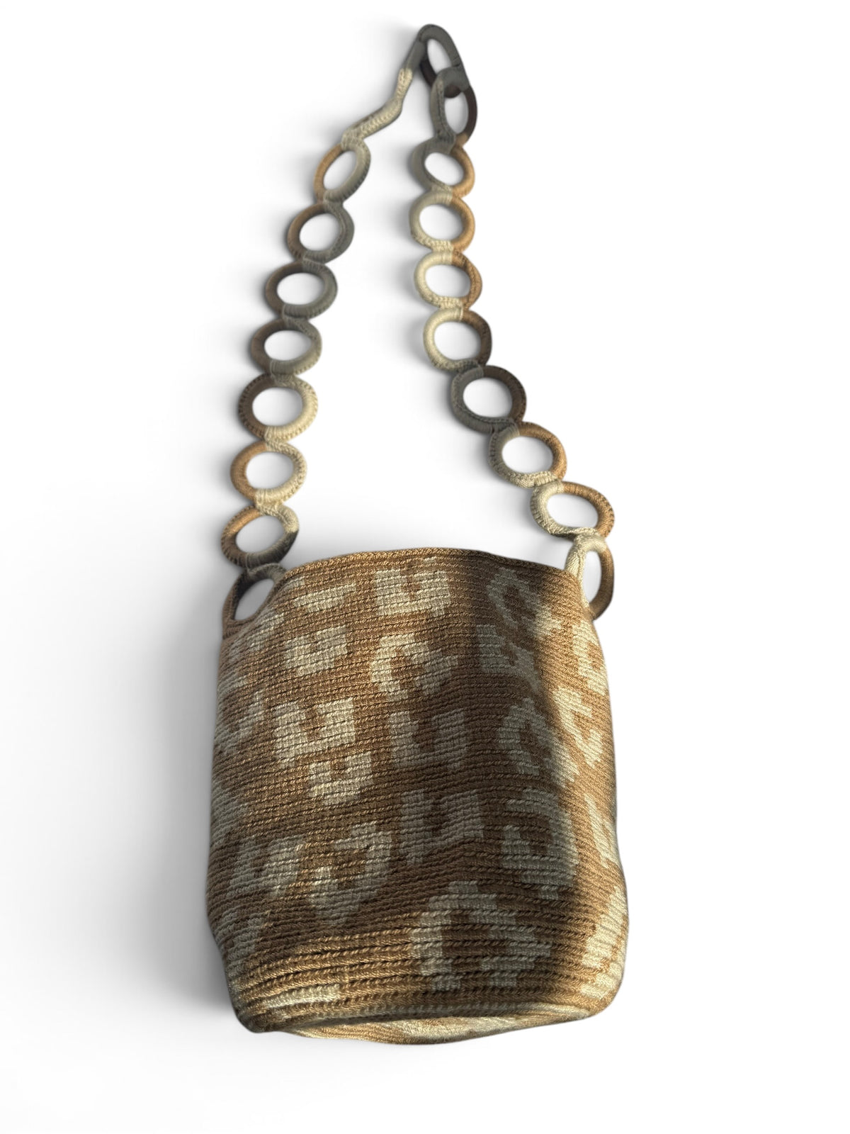 Animal Print Woven Bucket Bag – Medium 9” Shoulder Bag