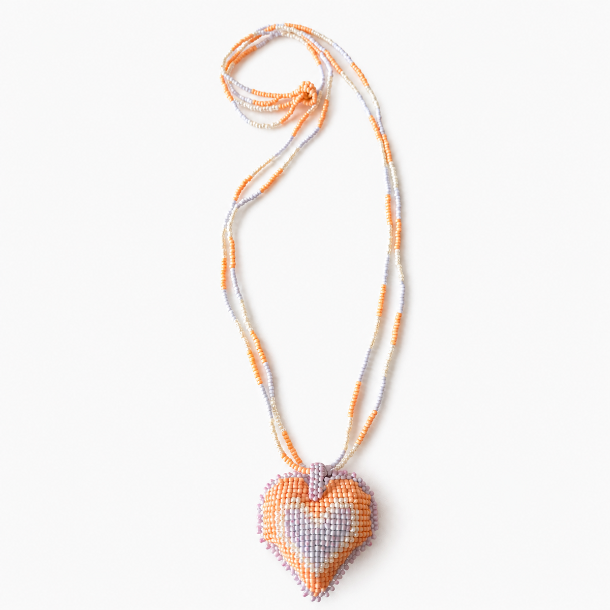 Hearts 3D Beaded Necklaces colors  Artisan Boho Jewelry