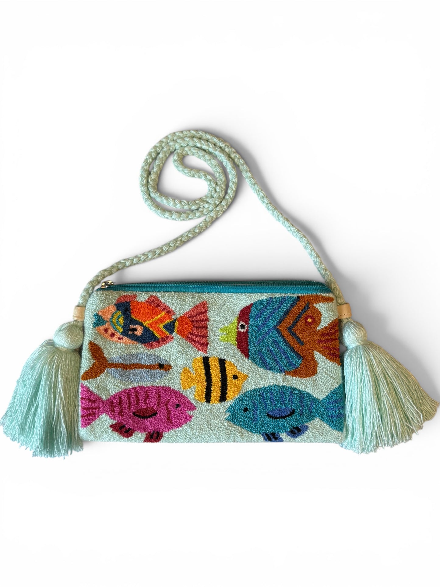 Handmade Crossbody Wayuu Upholstery Handbag Evil eye Zafira Complements