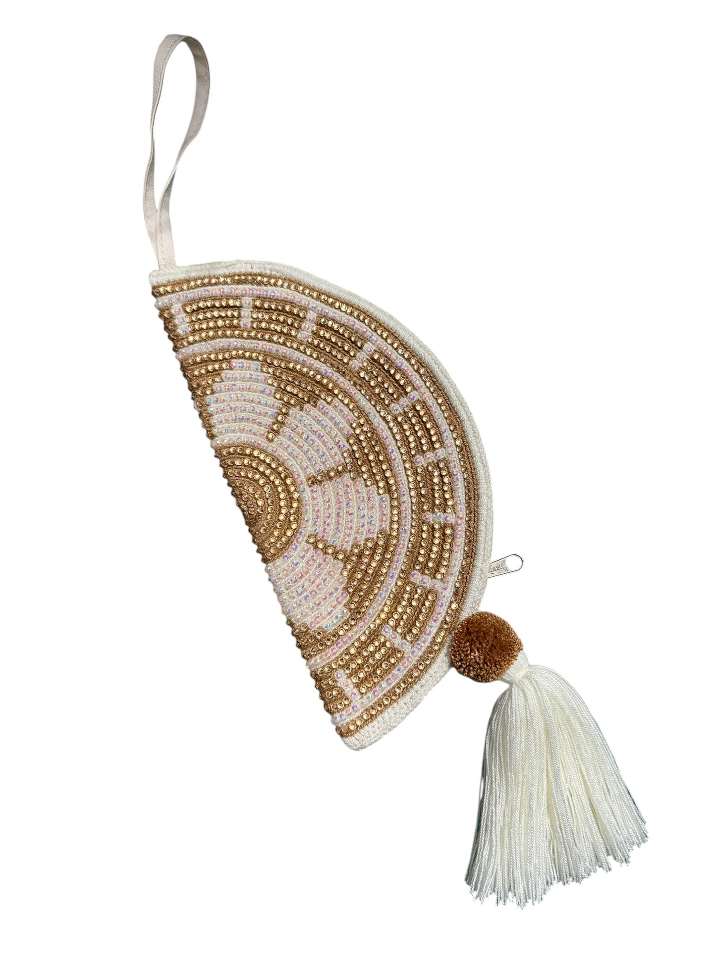 Handmade clutch half moon cosmetic makeup pouch Wayuu crochet Handbag borla Zafira Complements