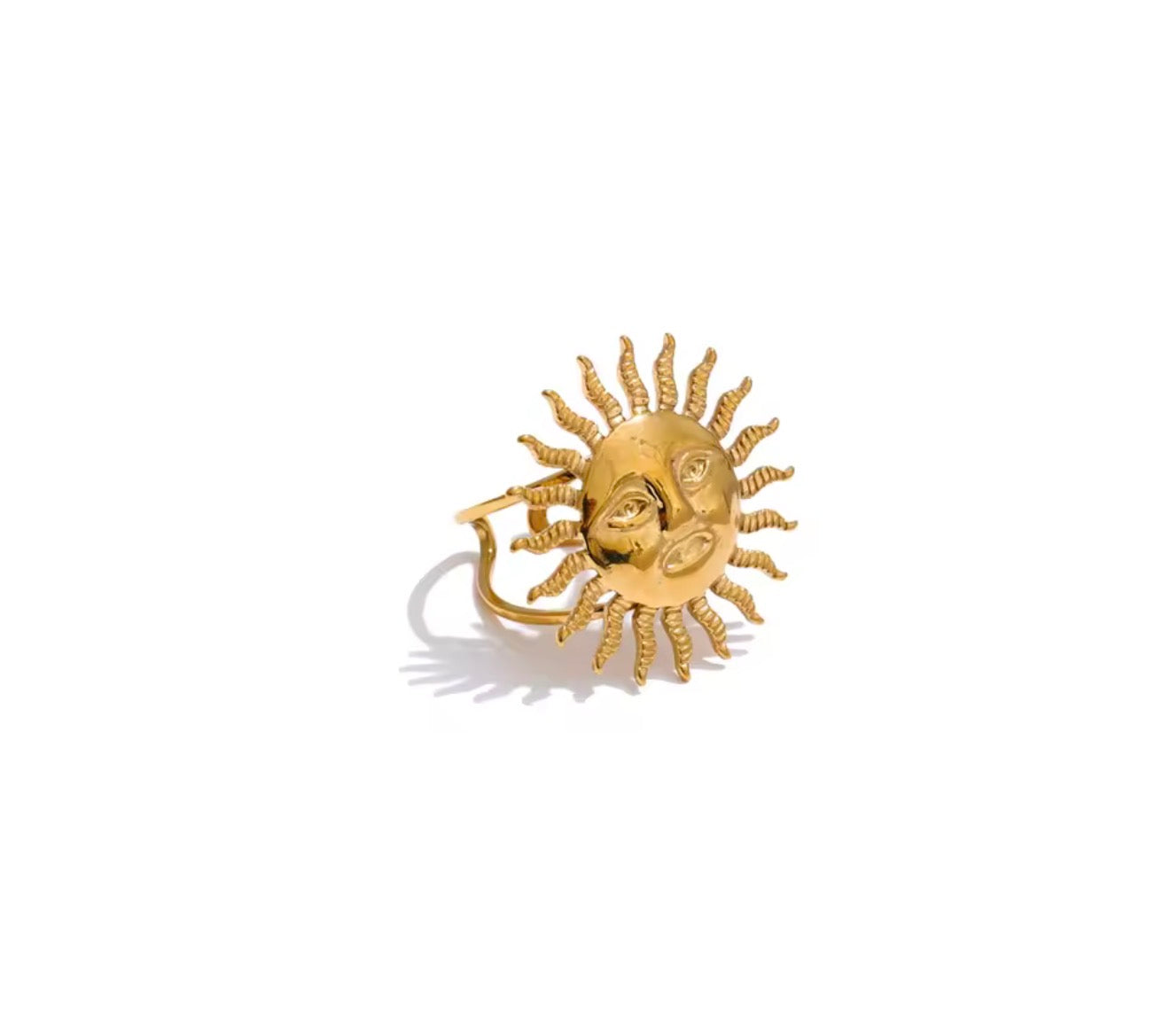 Luxury Rings Against  for Women, Stainless Steel Hollow Open Ring, Gold Color, Lucky Cubic Zirconia Jewelry, Rings for Women