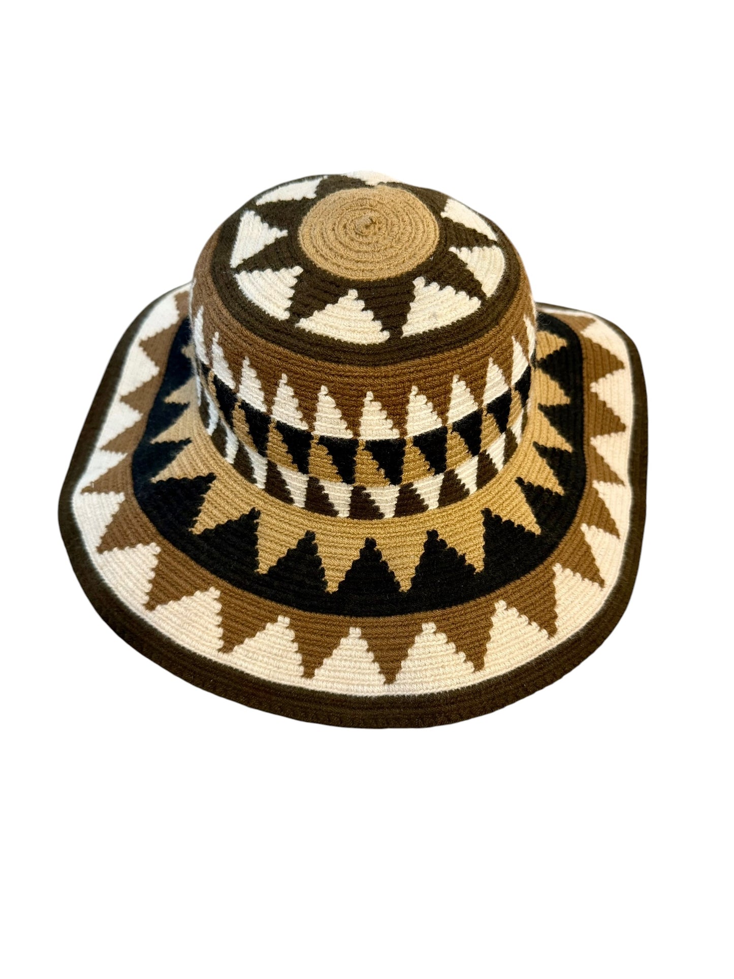 Handwoven Wayuu Crochet Hat with Traditional Designs
