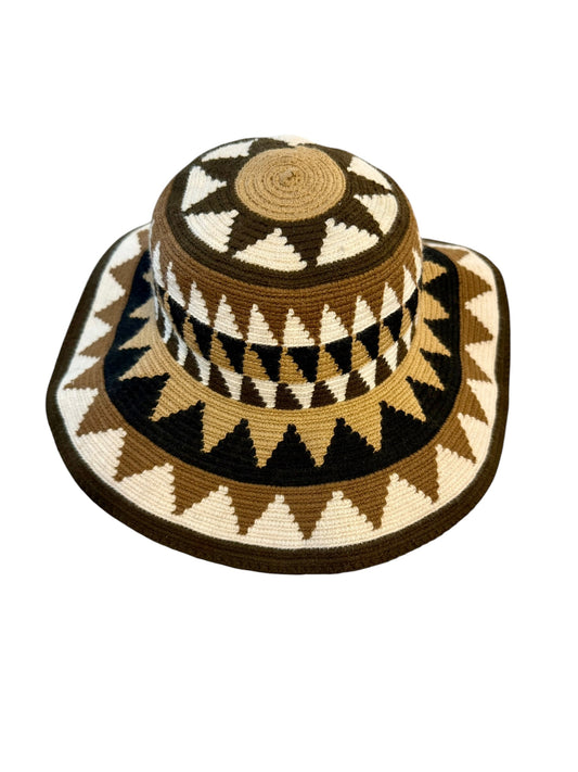 Handwoven Wayuu Crochet Hat with Traditional Designs