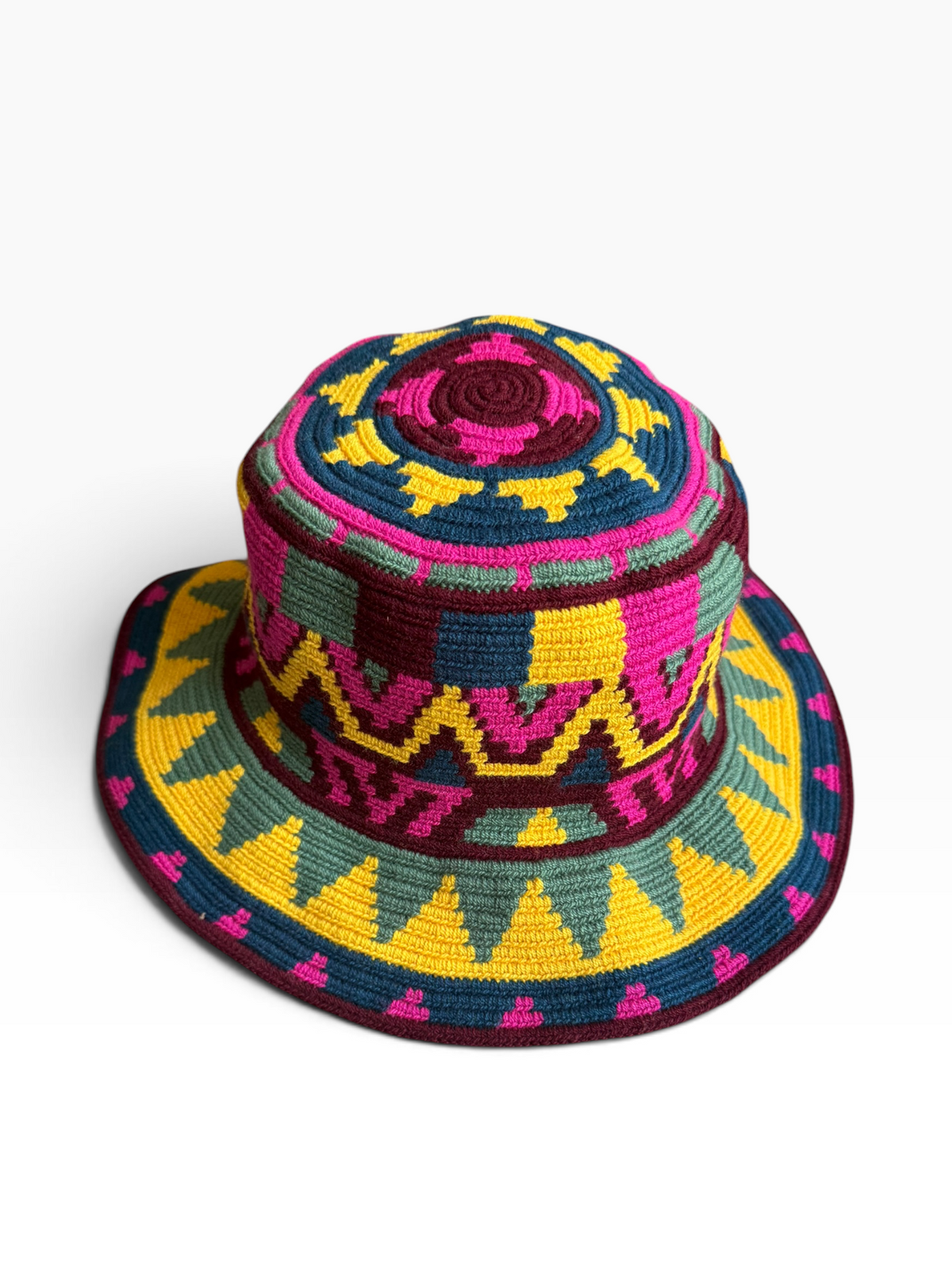 Handwoven Wayuu Crochet Hat with Traditional Designs