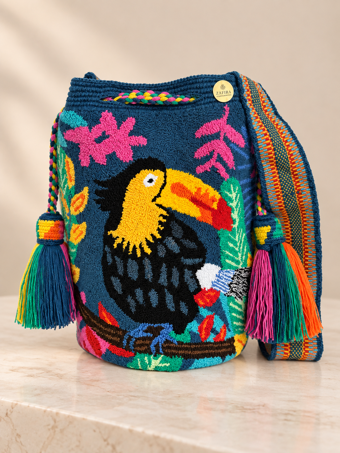 Luxury Large Bucket Bag Upholstered | Handmade Crossbody Bag with Inner Lining