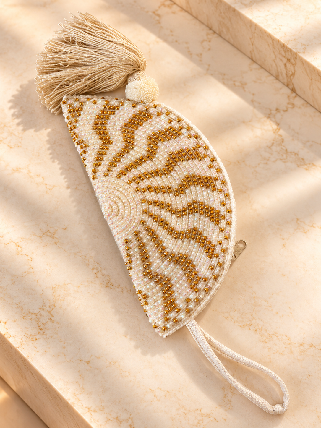 Handmade clutch half moon cosmetic makeup pouch Wayuu crochet Handbag borla Zafira Complements