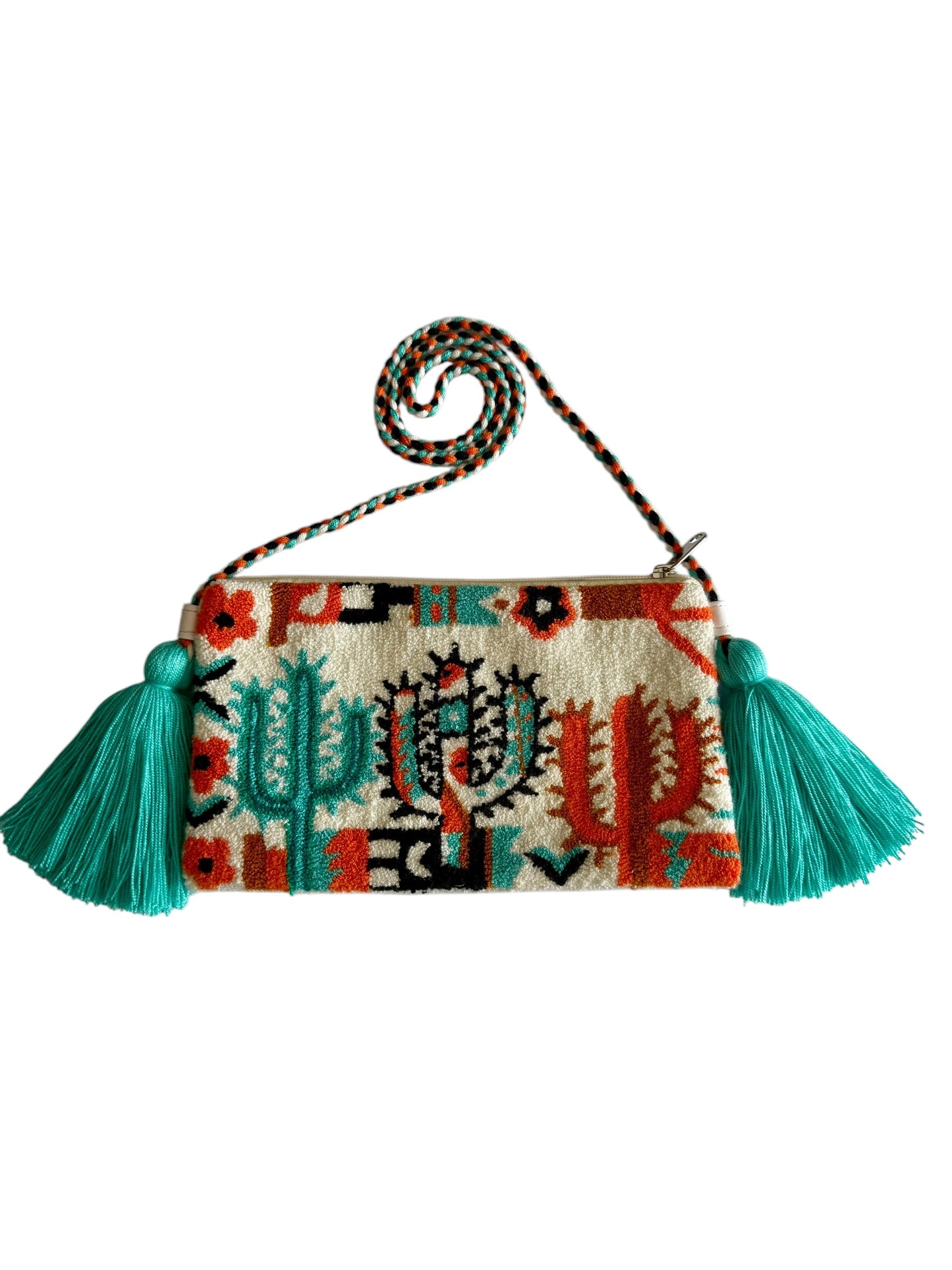 Handmade Crossbody Wayuu Upholstery Handbag Evil eye Zafira Complements