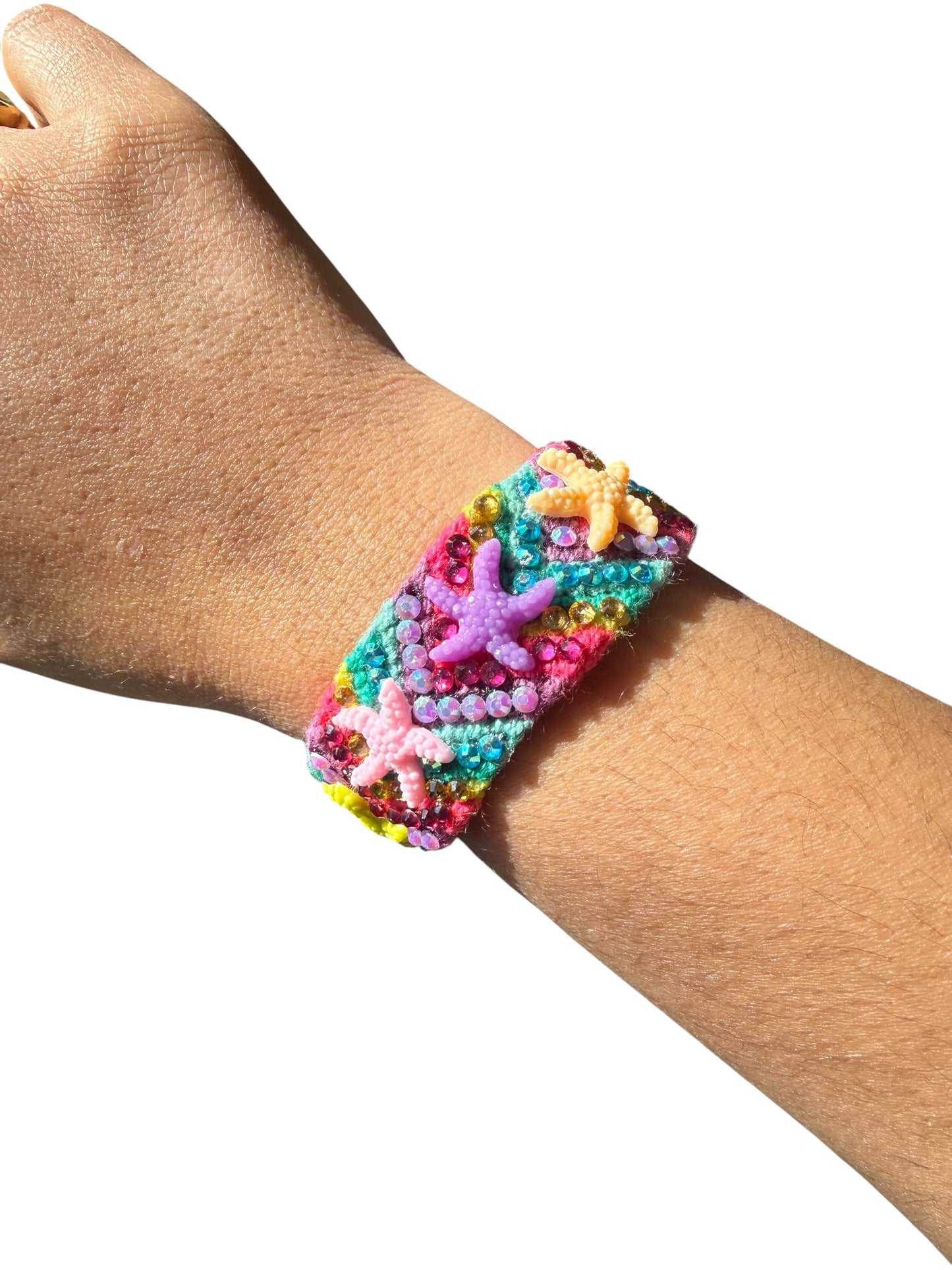 Handmade Crochet Bracelet – Colorful Boho Woven Jewelry medium