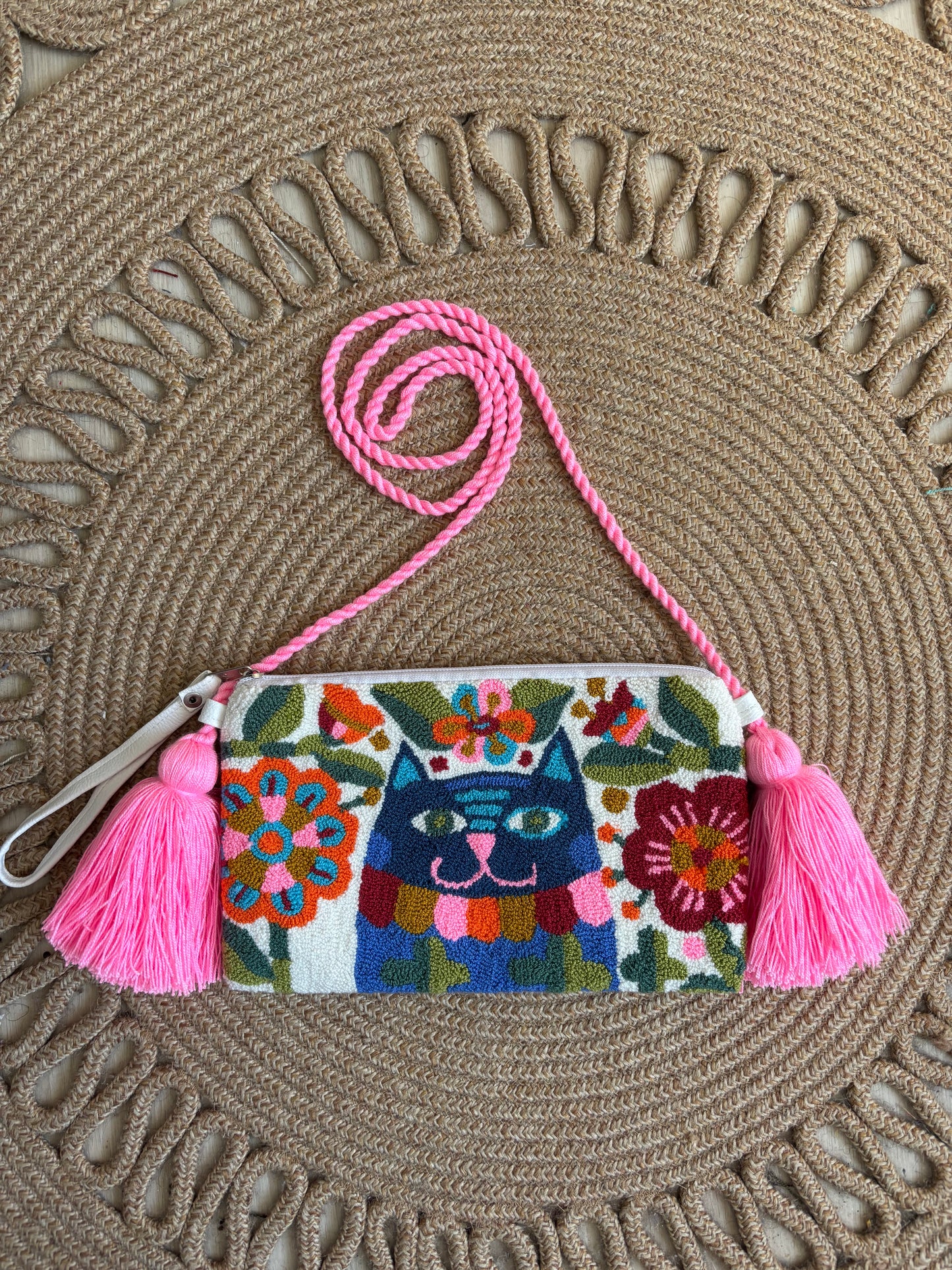 Handmade Crossbody Wayuu Upholstery Handbag Evil eye Zafira Complements