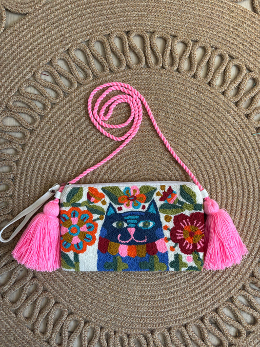 Handmade Crossbody Wayuu Upholstery Handbag Evil eye Zafira Complements