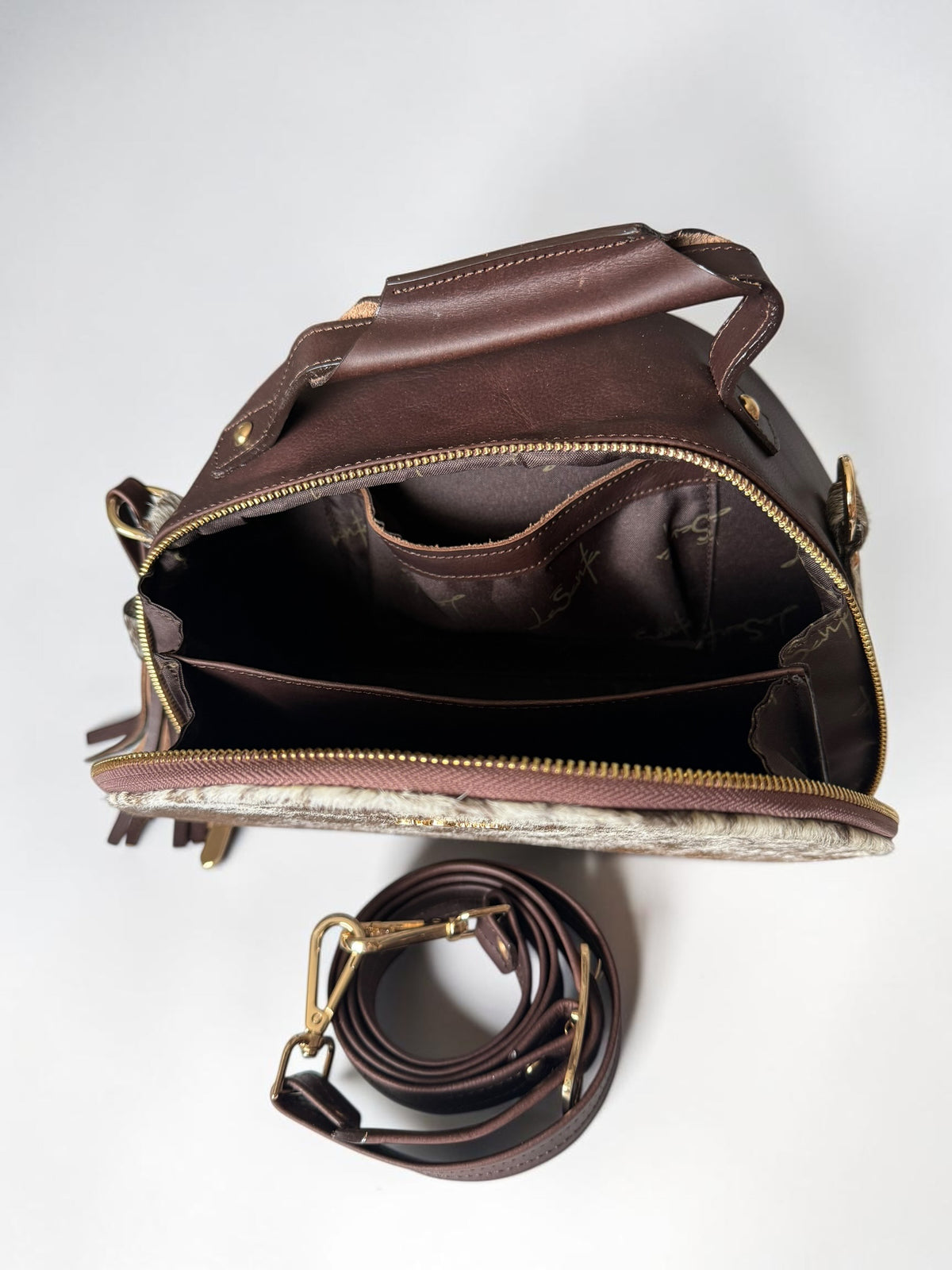 Luxury 100% Genuine Leather Cowhide Handbag – Removable Strap, 10” x 8”