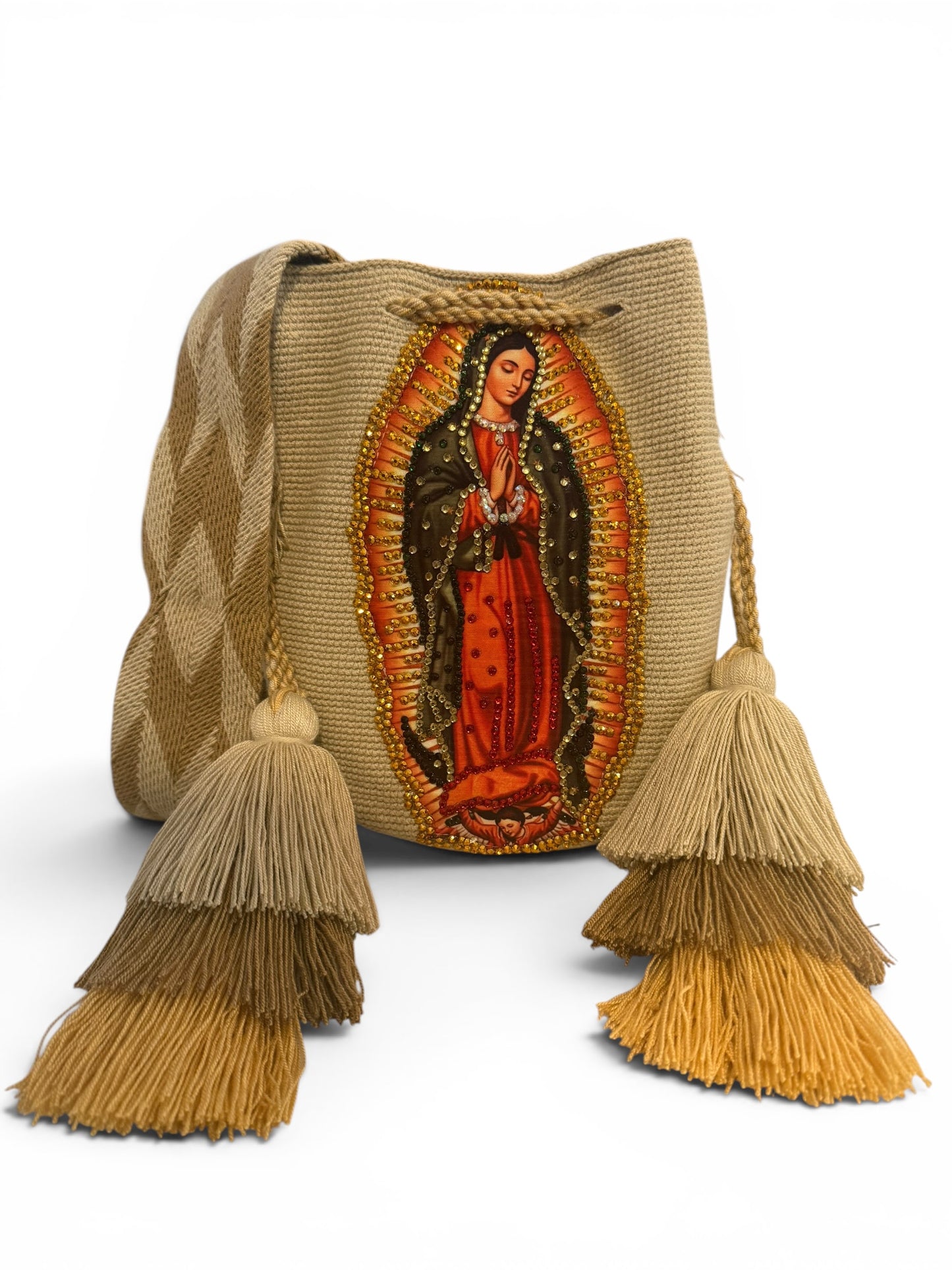 Wayuu Bag Virgin of Guadalupe  Decorated Details Handmade