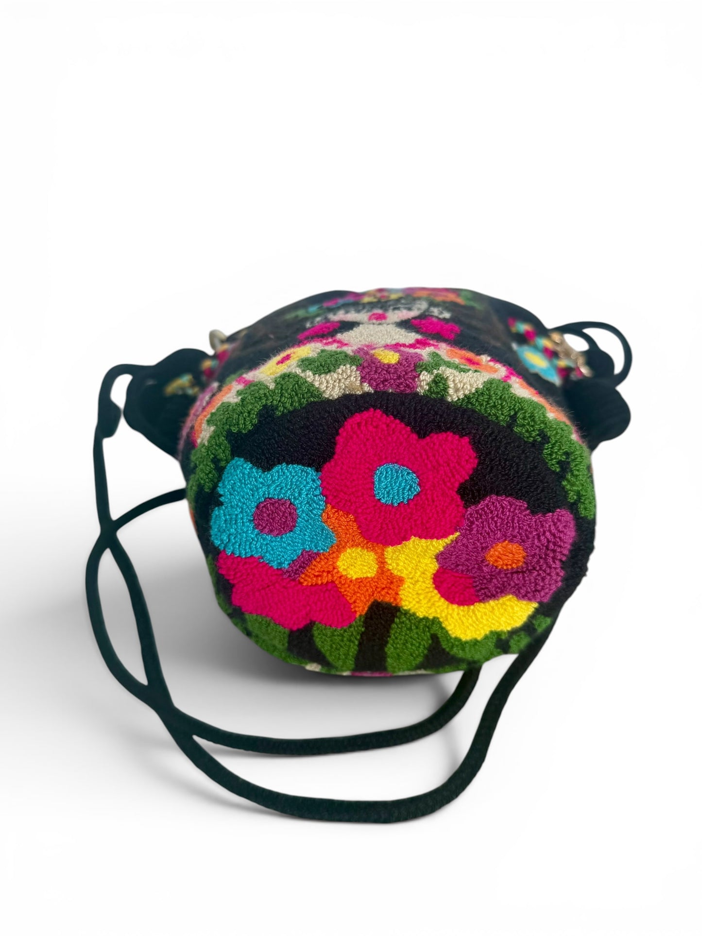 Mini Frida Kahlo Wayuu Bucket Bag with Removable Strap, Inner Lining & Pocket | Handmade Luxury Bag 7”