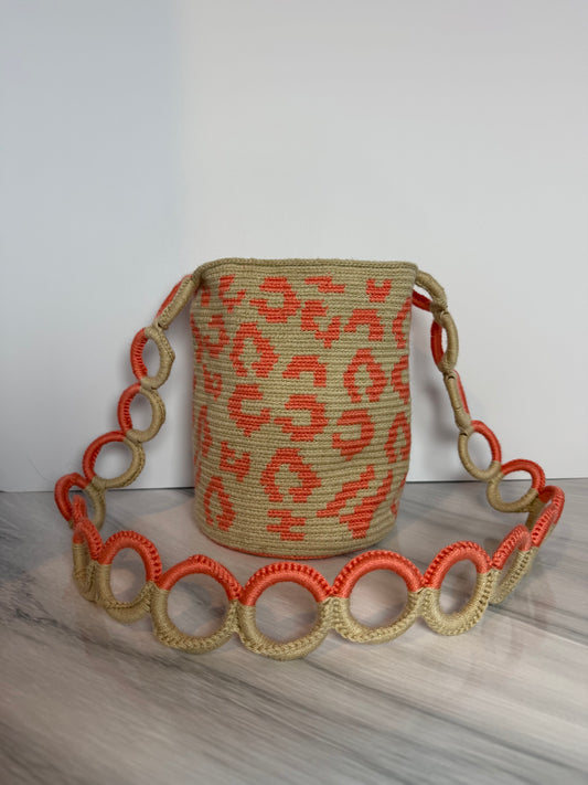 Animal print crossbody Bag Handcrafted Art Bag