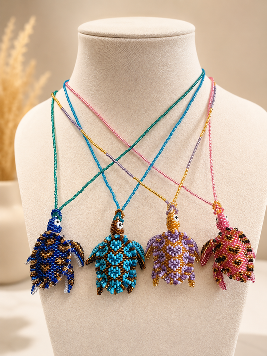 Sea Animals 3D Beaded Necklaces colors  Artisan Boho Jewelry