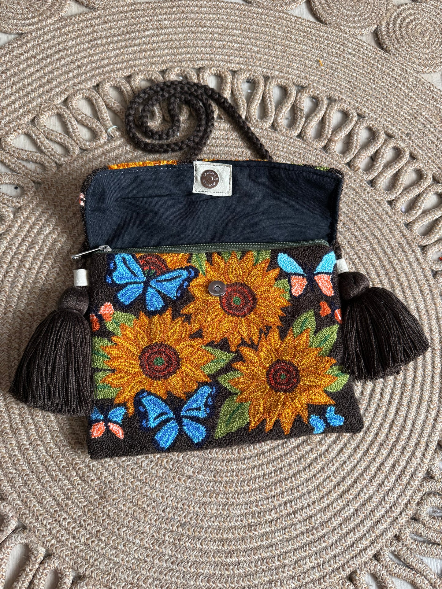 Handmade Crossbody Wayuu Upholstery Handbag With upholstered