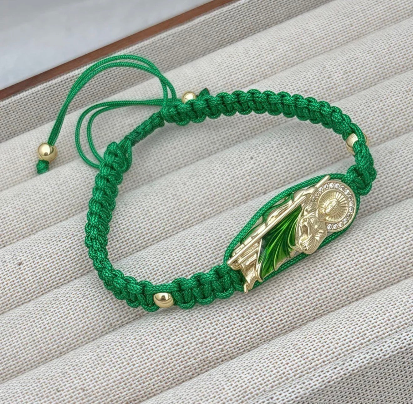 Handmade Saint Jude Thaddeus Bracelet | Adjustable Faith & Protection Cord Bracelet