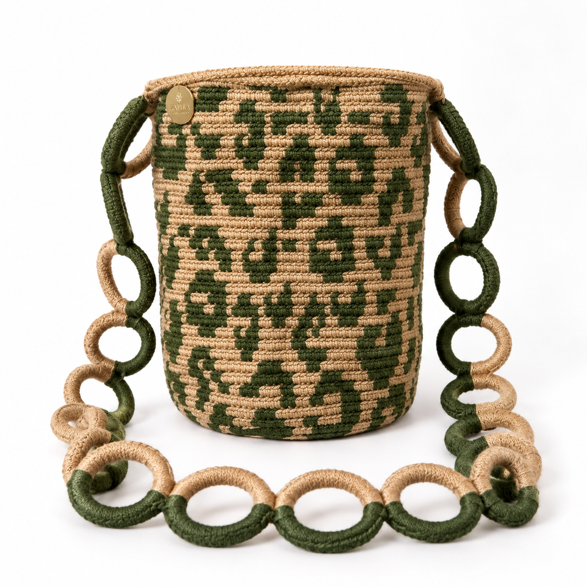 Animal Print Woven Bucket Bag – Medium 8” Shoulder Bag