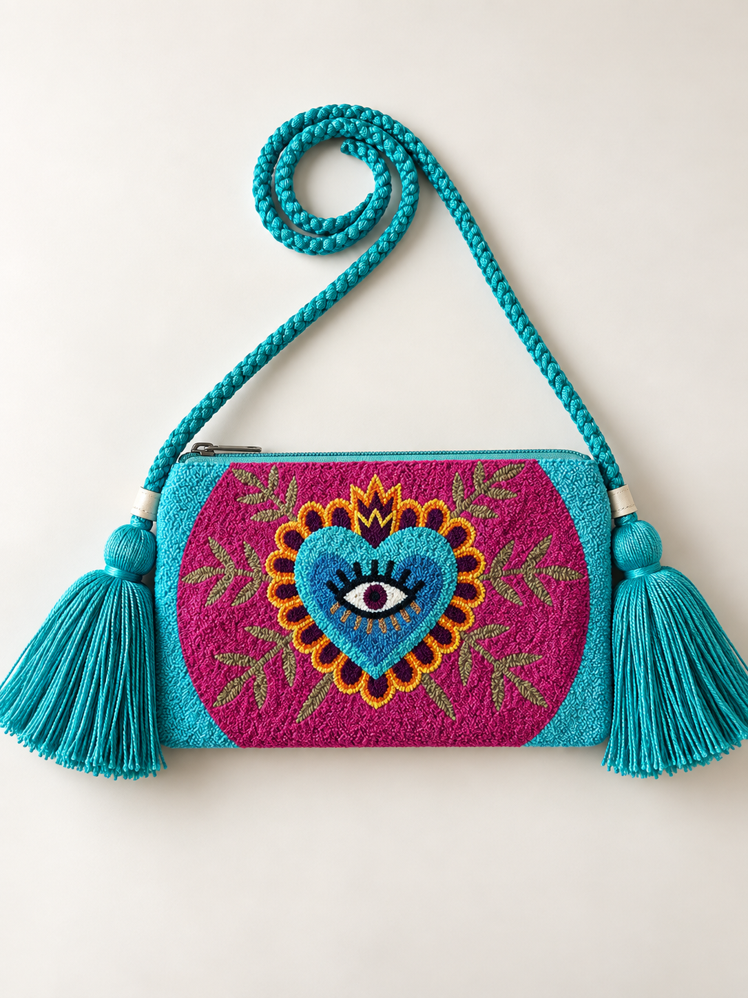 Handmade Crossbody upholstery Wayuu Upholstery Handbag Evil eye Zafira Complements