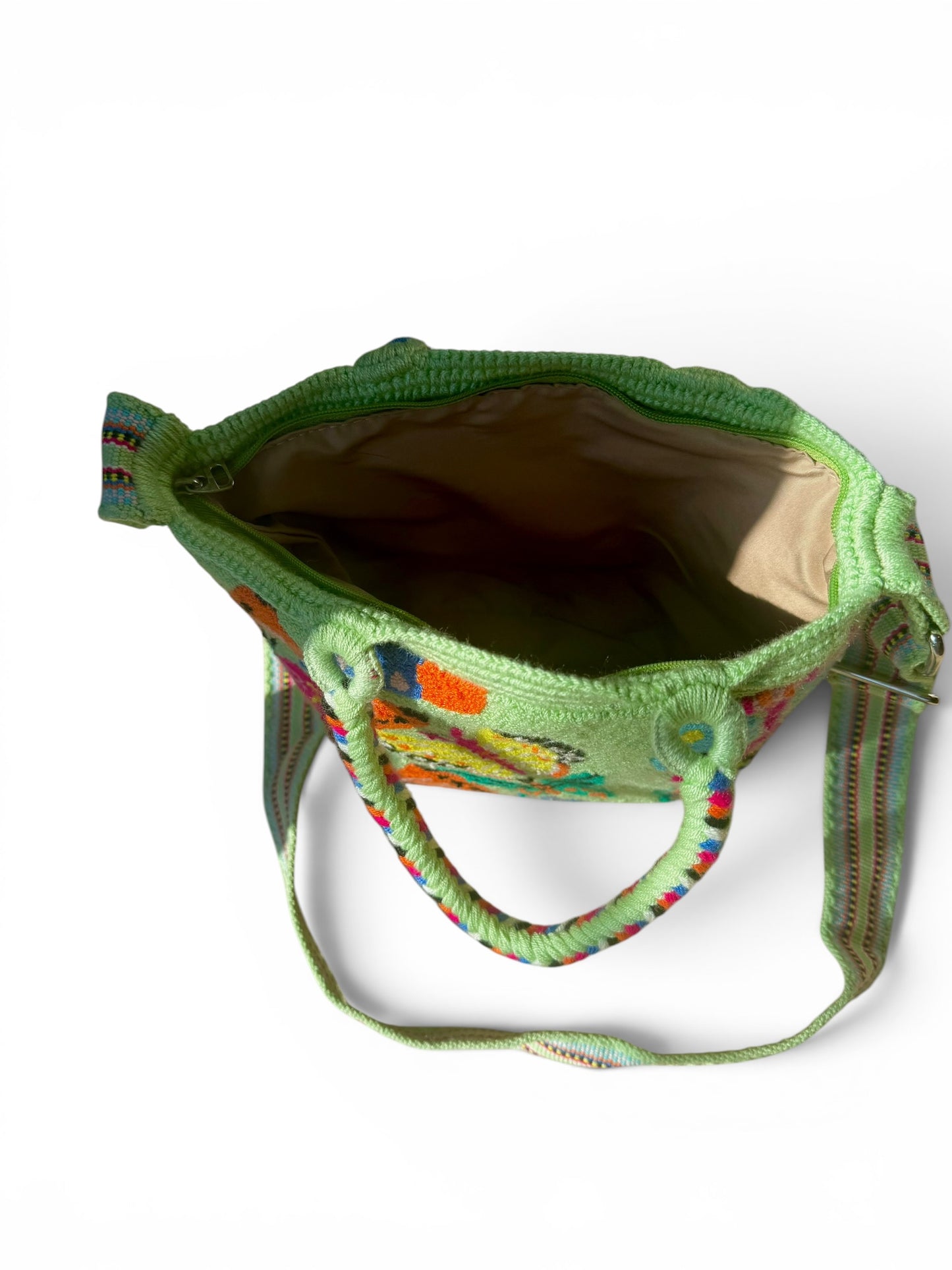 Butterfly Tapestry Mini Tote Bag with Adjustable Strap | Handmade Luxury Crossbody Purse