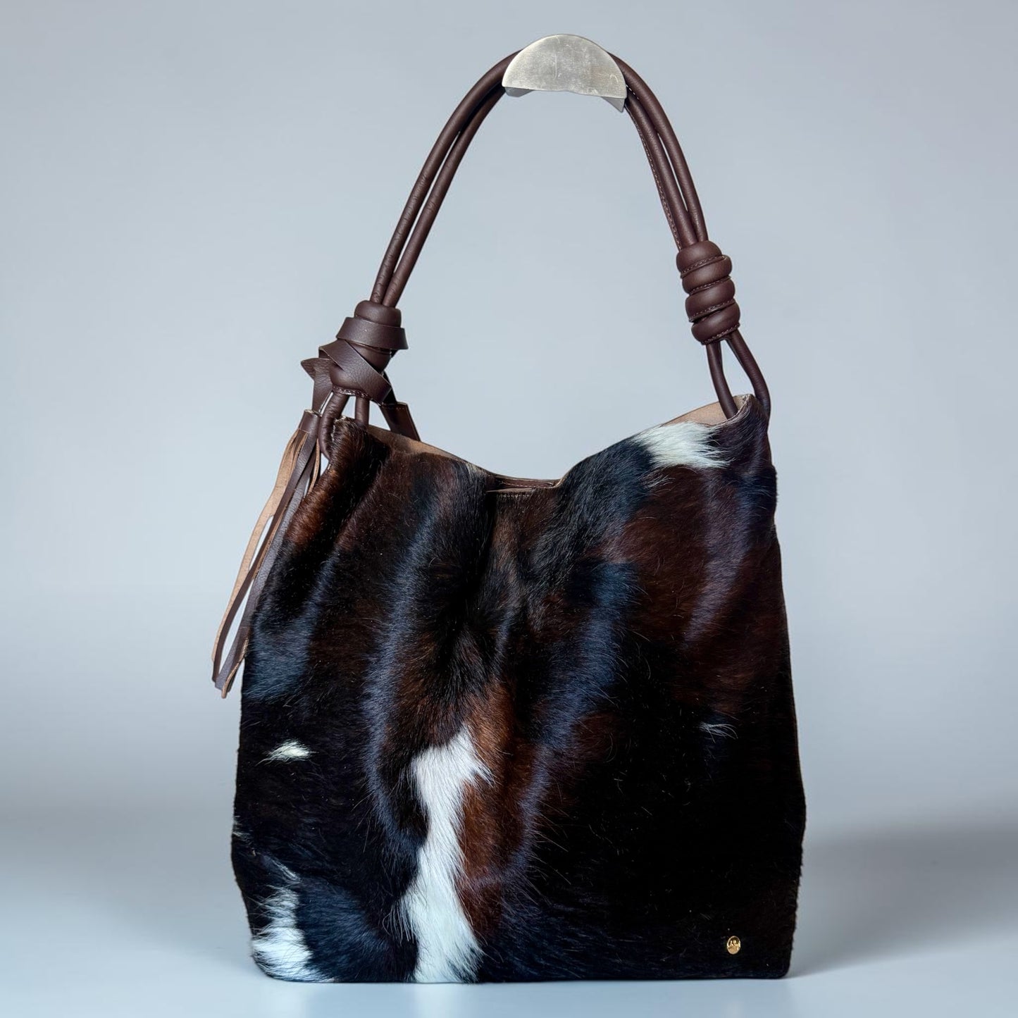 Genuine Cowhide Leather Tote Bag Large – 100% Real Hair-On Cowhide Hobo Bag with Interior Pockets