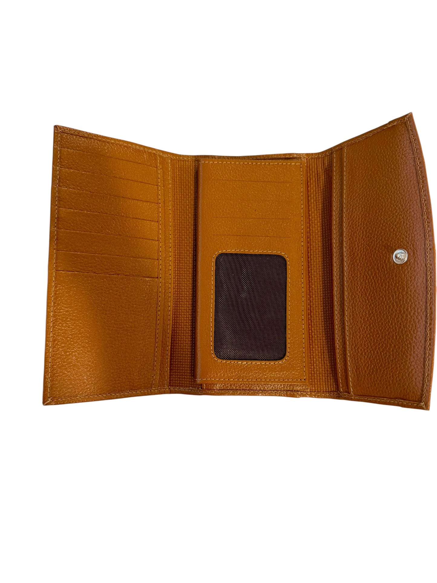 Genuine Cowhide Leather Card Holder Wallet with Zipper Hair-On Multiple Card Slots 7inx4in