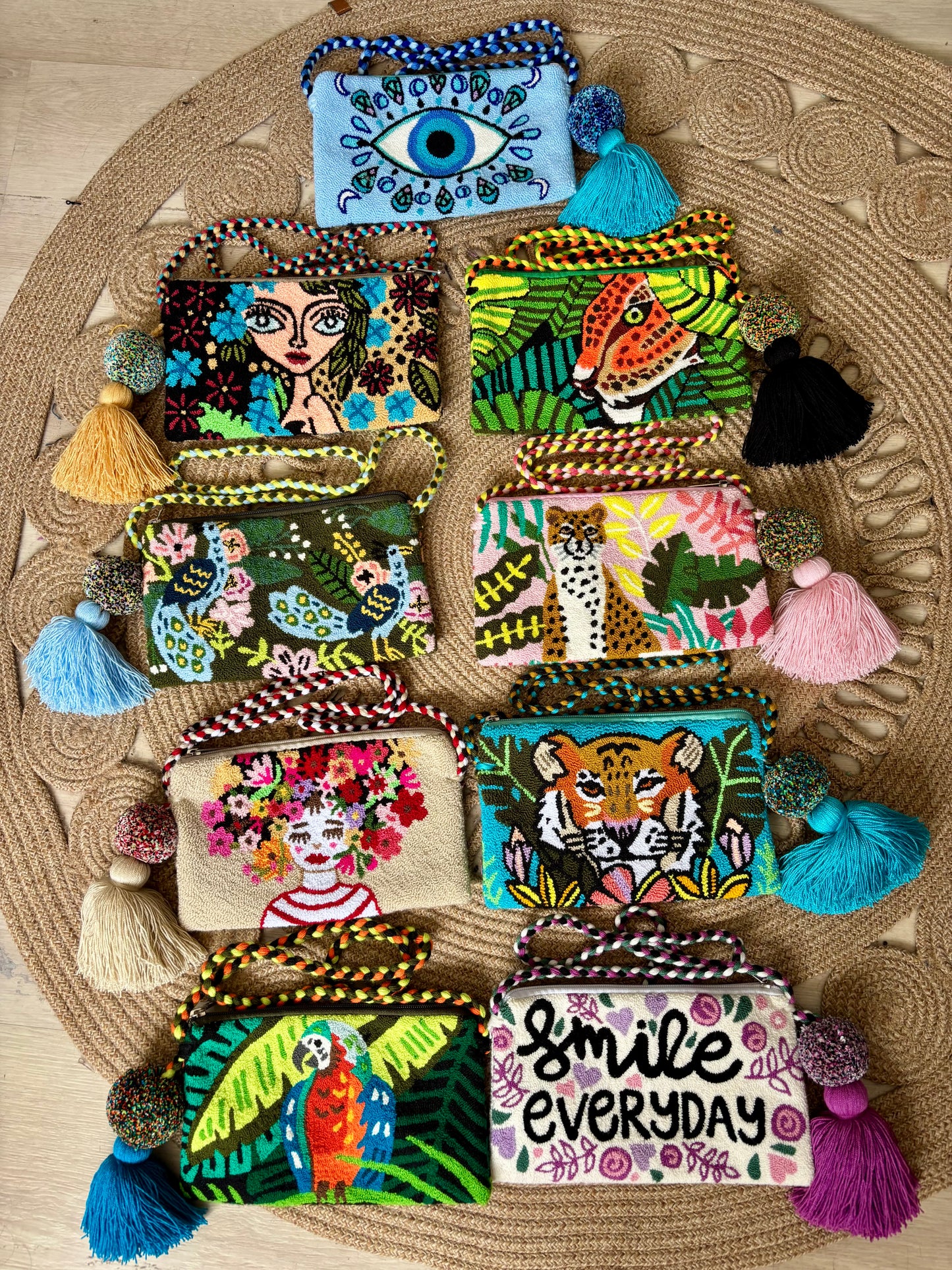 2 crossbody Handmade Wayuu Upholstery Handbag | Zafira Complements