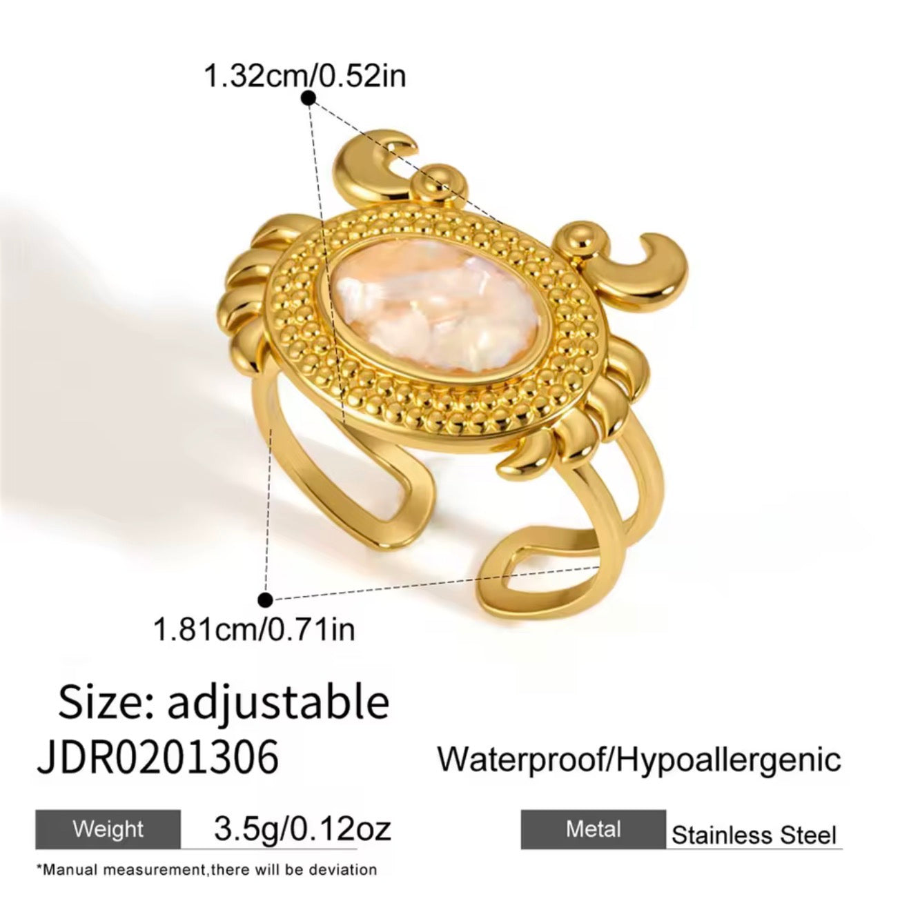 Luxury Rings Against  for Women, Stainless Steel Hollow Open Ring, Gold Color, Lucky Cubic Zirconia Jewelry, Rings for Women