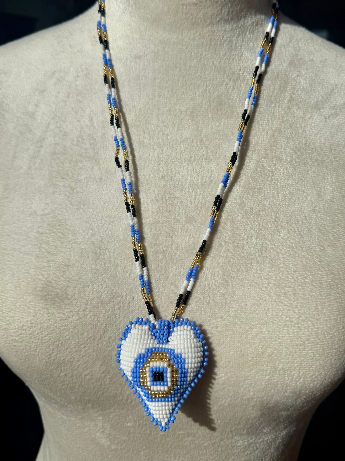 Hearts 3D Beaded Necklaces colors  Artisan Boho Jewelry